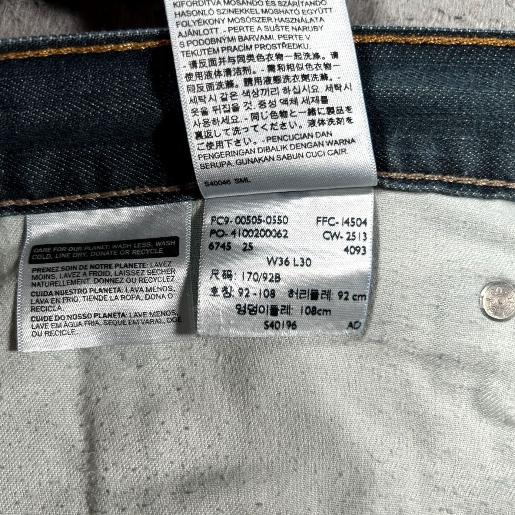 Levi's Levi's 505 Jeans Mens 37x24 Blue Denim Cotton Regular Fit Zip Fly Straight Leg Size US 37 - 4 Thumbnail