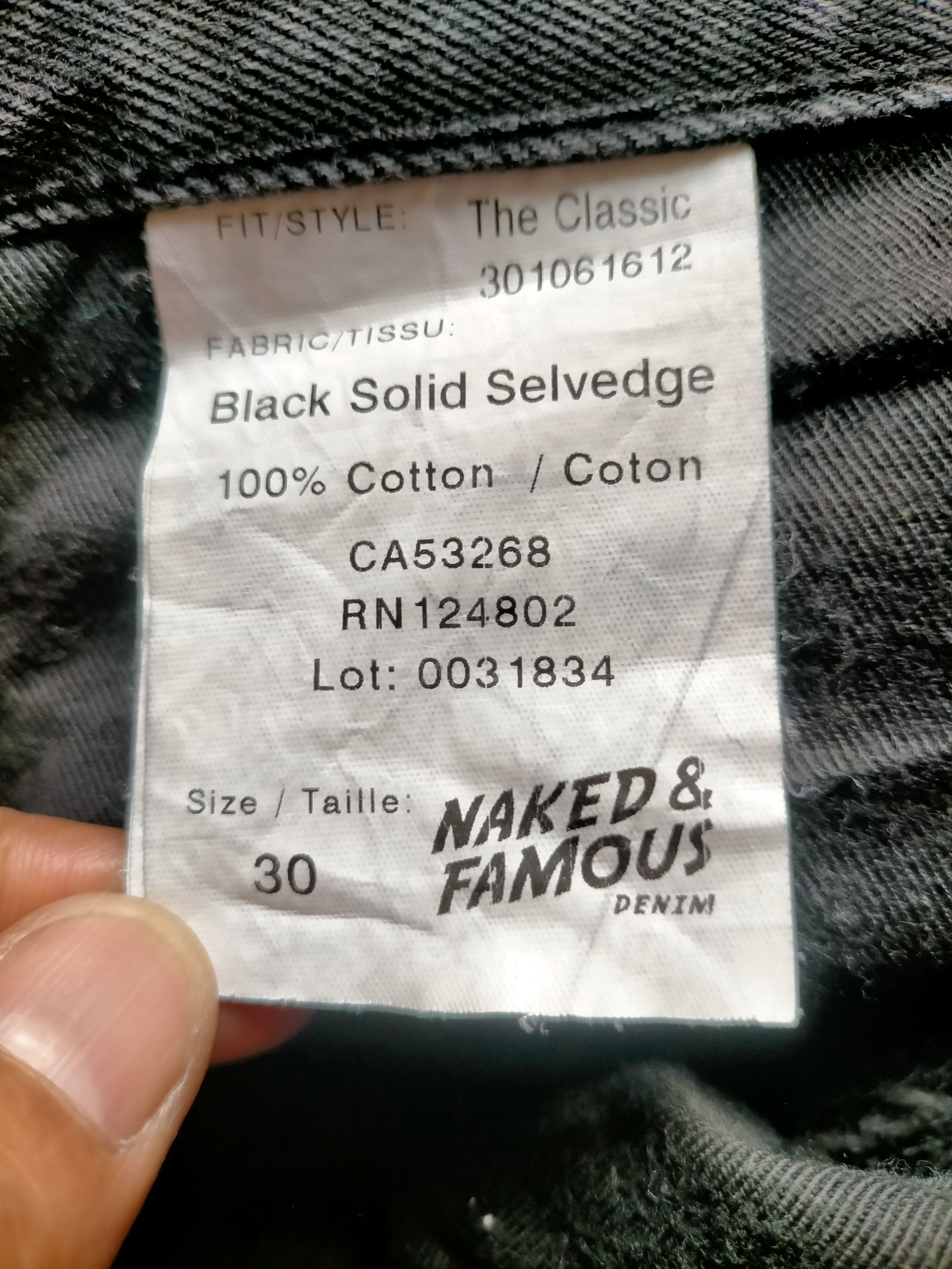 Naked & Famous Naked & Famous Selvedge Black Denim Size US 30 / EU 46 - 19 Thumbnail