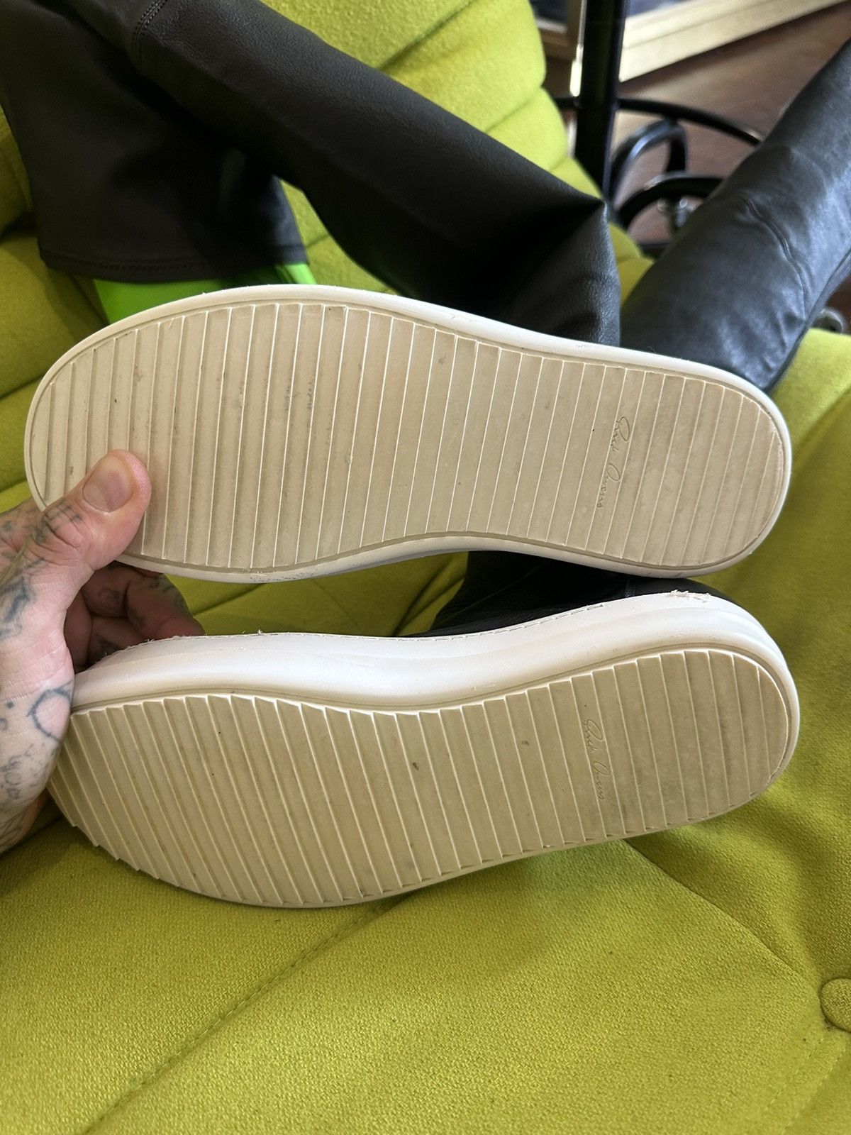 Chrome Hearts × Rick Owens Chrome Hearts x Rick Owens 1 OF 1 Leather Cross Sneakers Size US 9 / IT 39 - 16 Thumbnail