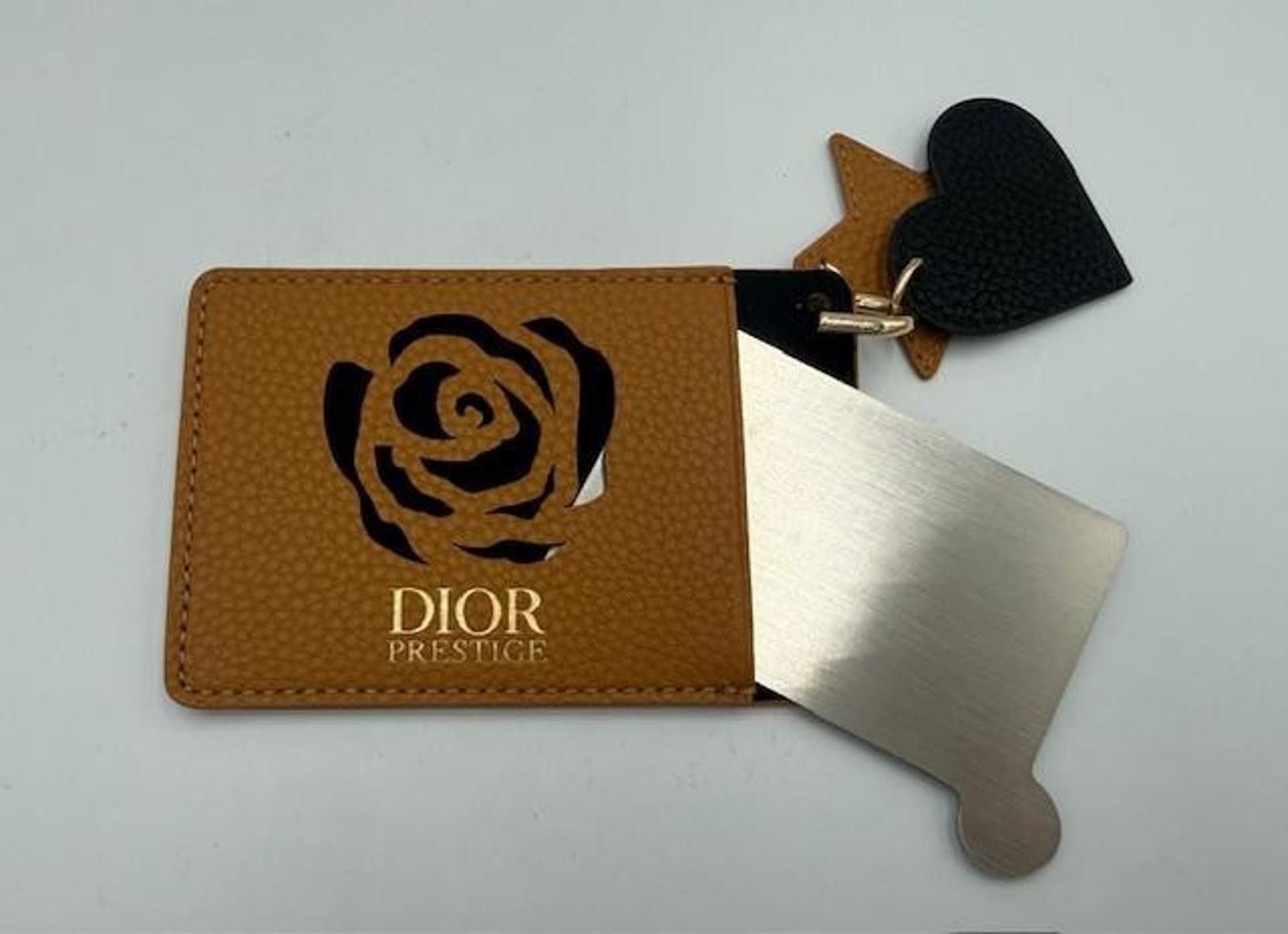 Other Dior Prestige Tan Mirror/Card Holder w/Black Heart/Star Size ONE SIZE - 3 Thumbnail