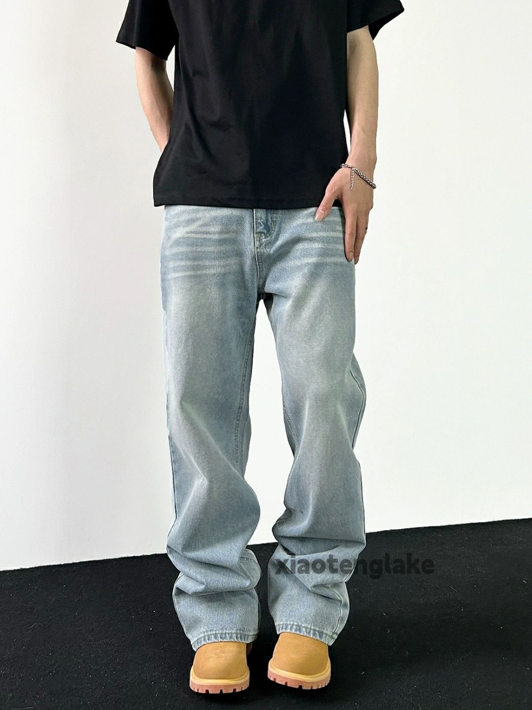 Jean × Vintage washed faded cleanfit loose baggy yuppie jeans Size US 32 / EU 48 - 2 Thumbnail