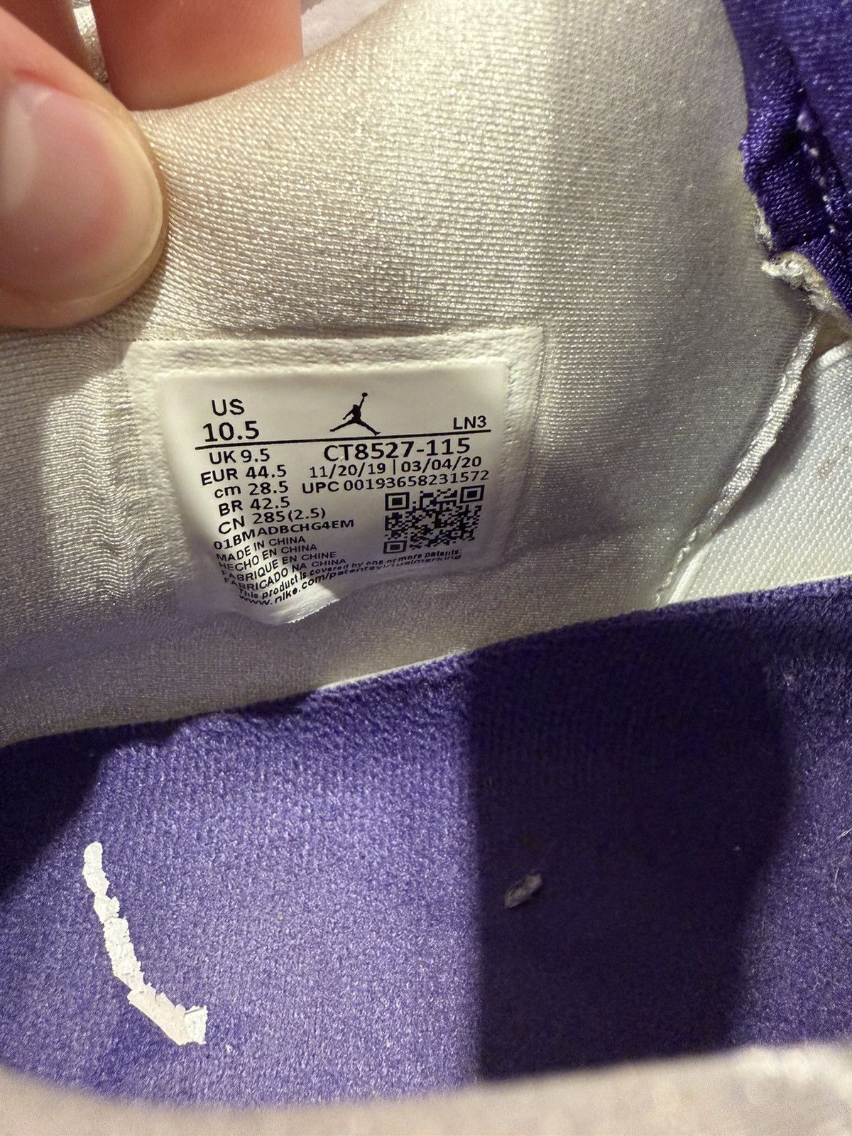 Jordan Brand Jordan 4 Metallic Purple Size US 10.5 / EU 43-44 - 8 Thumbnail