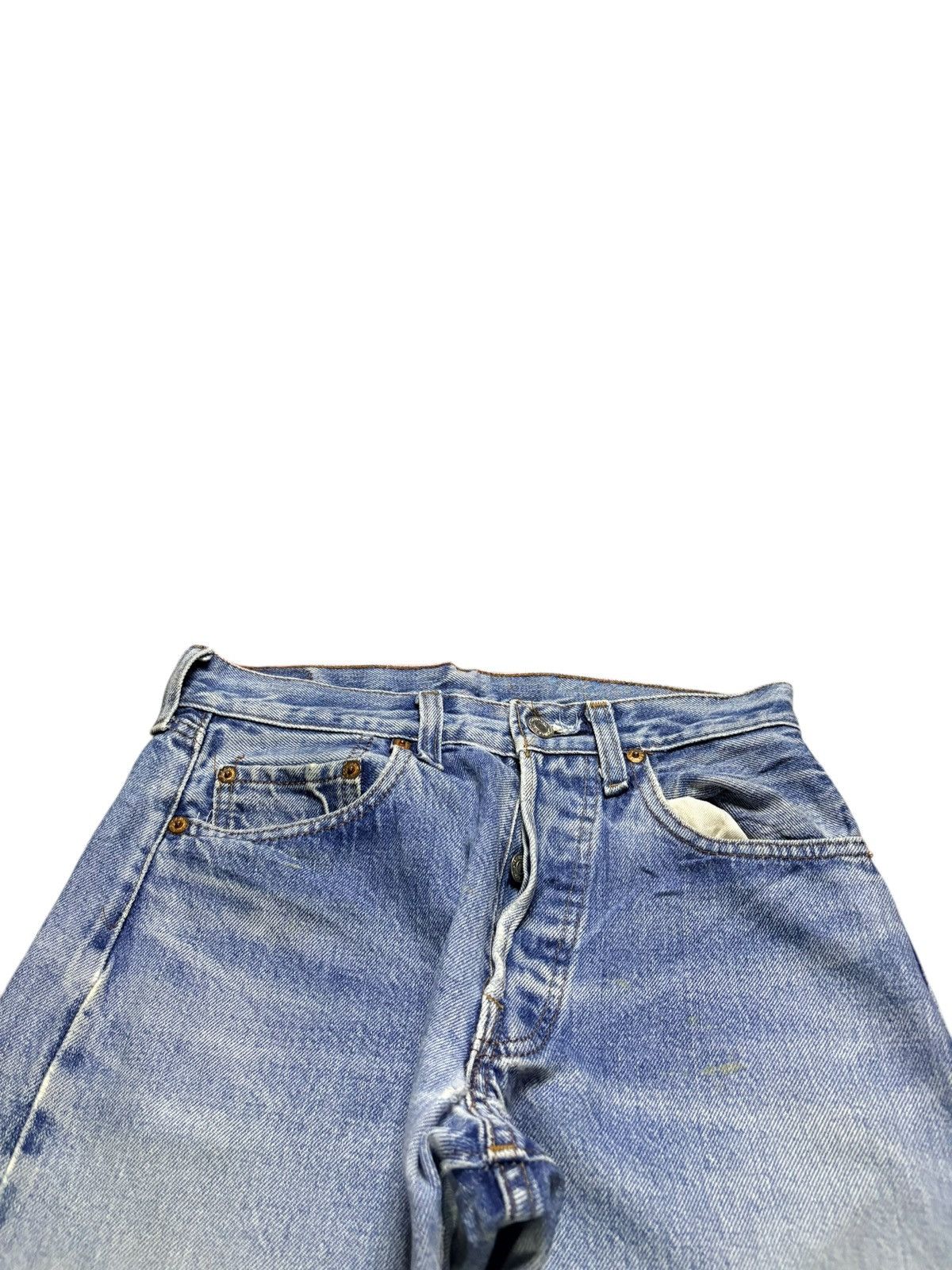 Levi's Vintage 80s Levis 501 Selvedge Distressed Jeans Button 524 Size US 26 / EU 42 - 5 Thumbnail