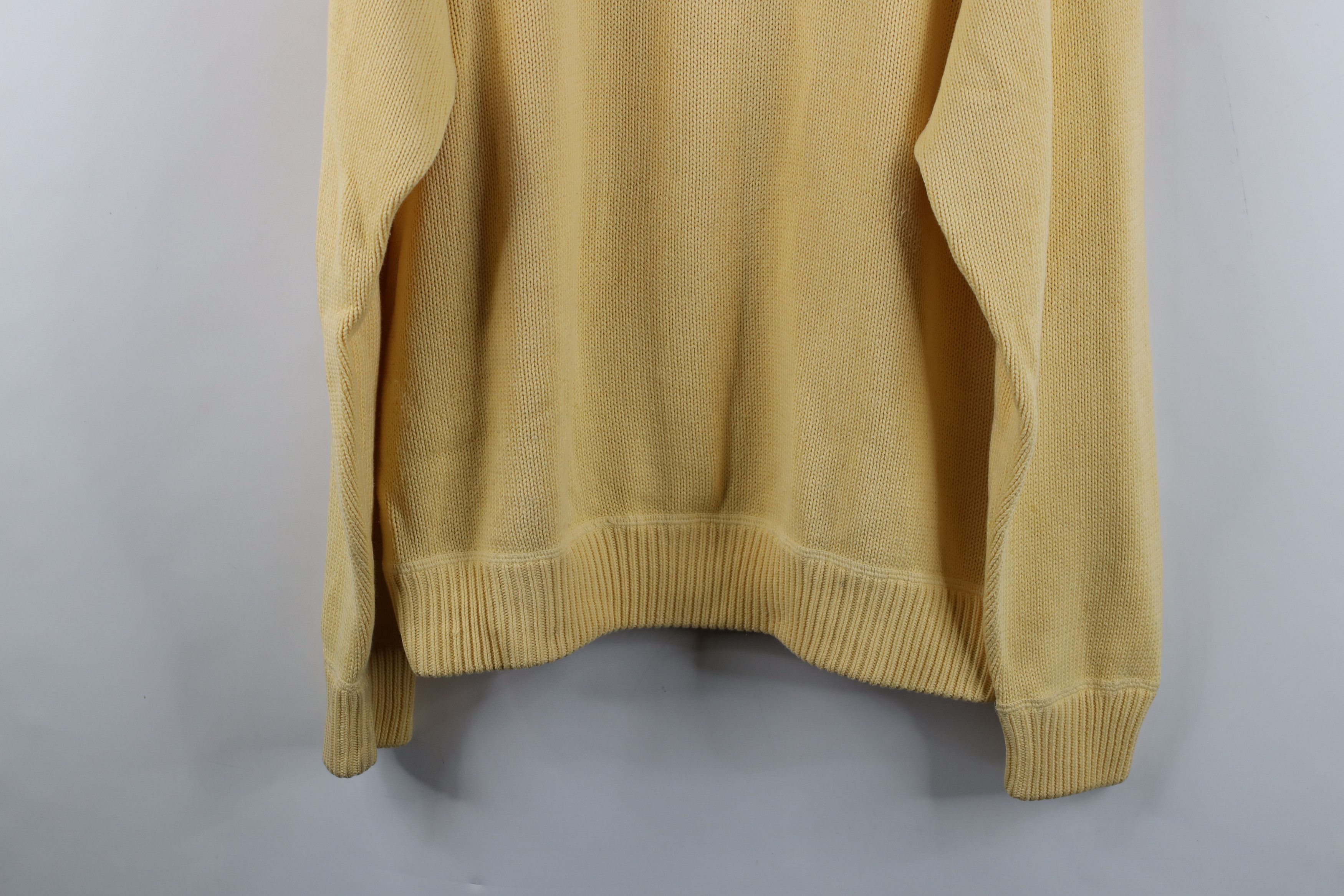 Vintage Vintage 90s Streetwear Cotton Knit Crewneck Sweater Yellow Size US L / EU 52-54 / 3 - 13 Thumbnail