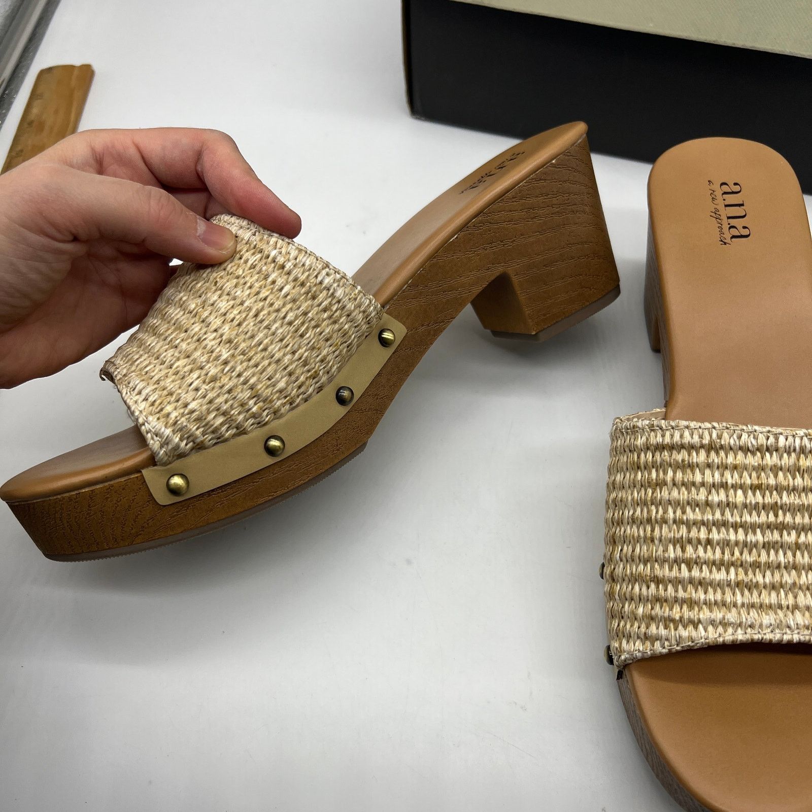 Other a.n.a. Women Shoes Robinson Casual Heel Natural Color Size 9 Size US 9 / IT 39 - 9 Thumbnail