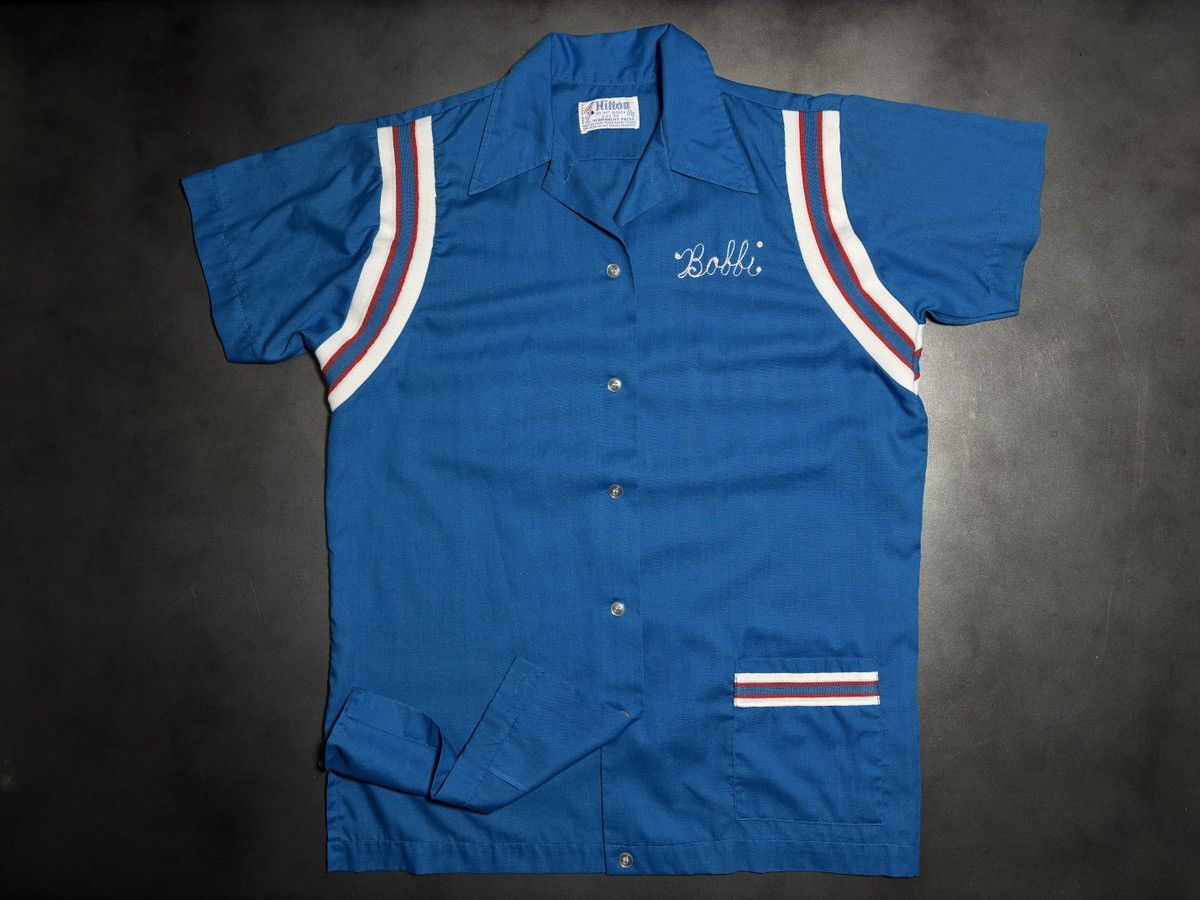 Vintage 1960s Chain Stitched Bowling Shirt Hilton USA Vintage Summer Size US S / EU 44-46 / 1 - 11 Thumbnail