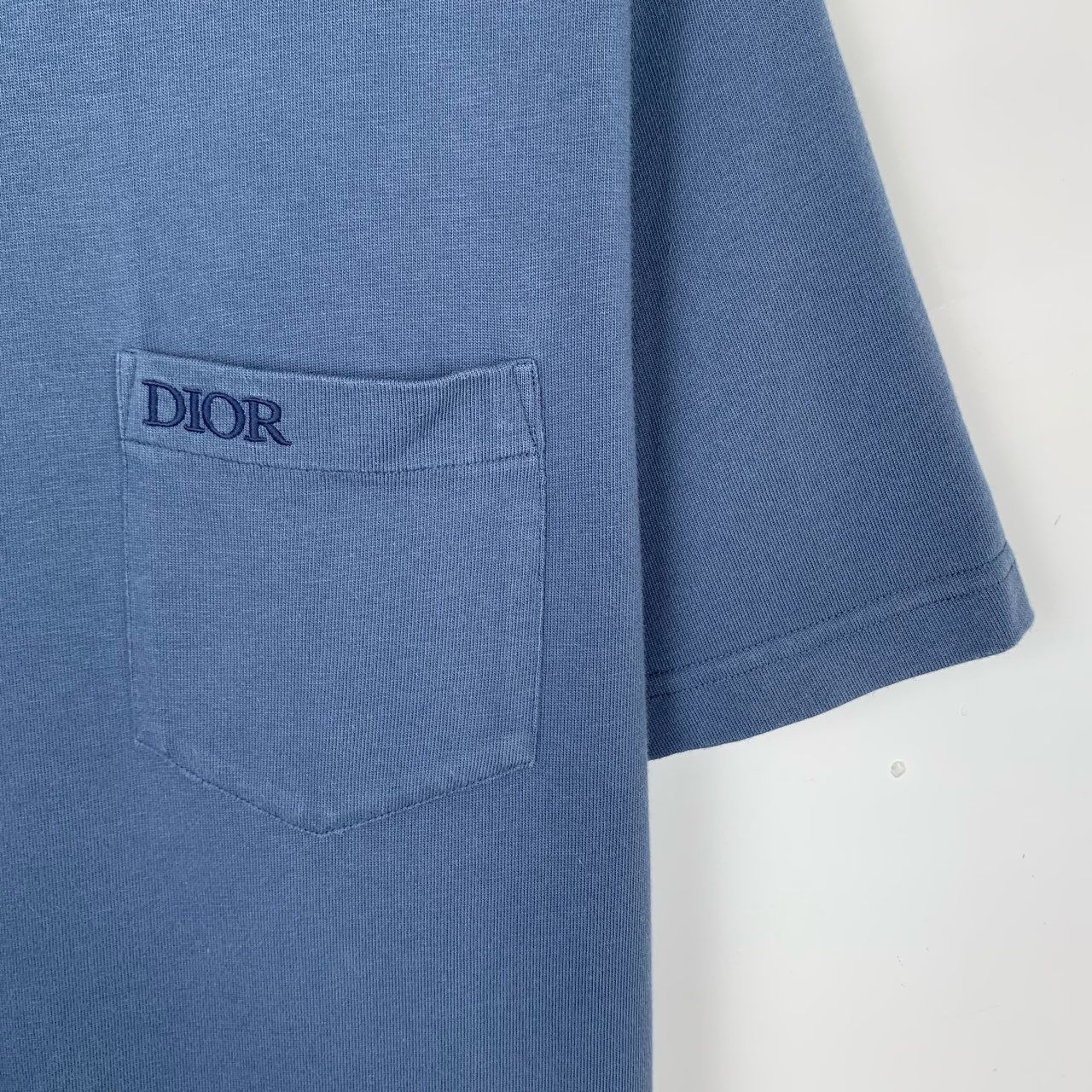 Dior Dior Mens Blue Short-Sleeve T-Shirt With Embroidered Pocket Size US L / EU 52-54 / 3 - 4 Thumbnail