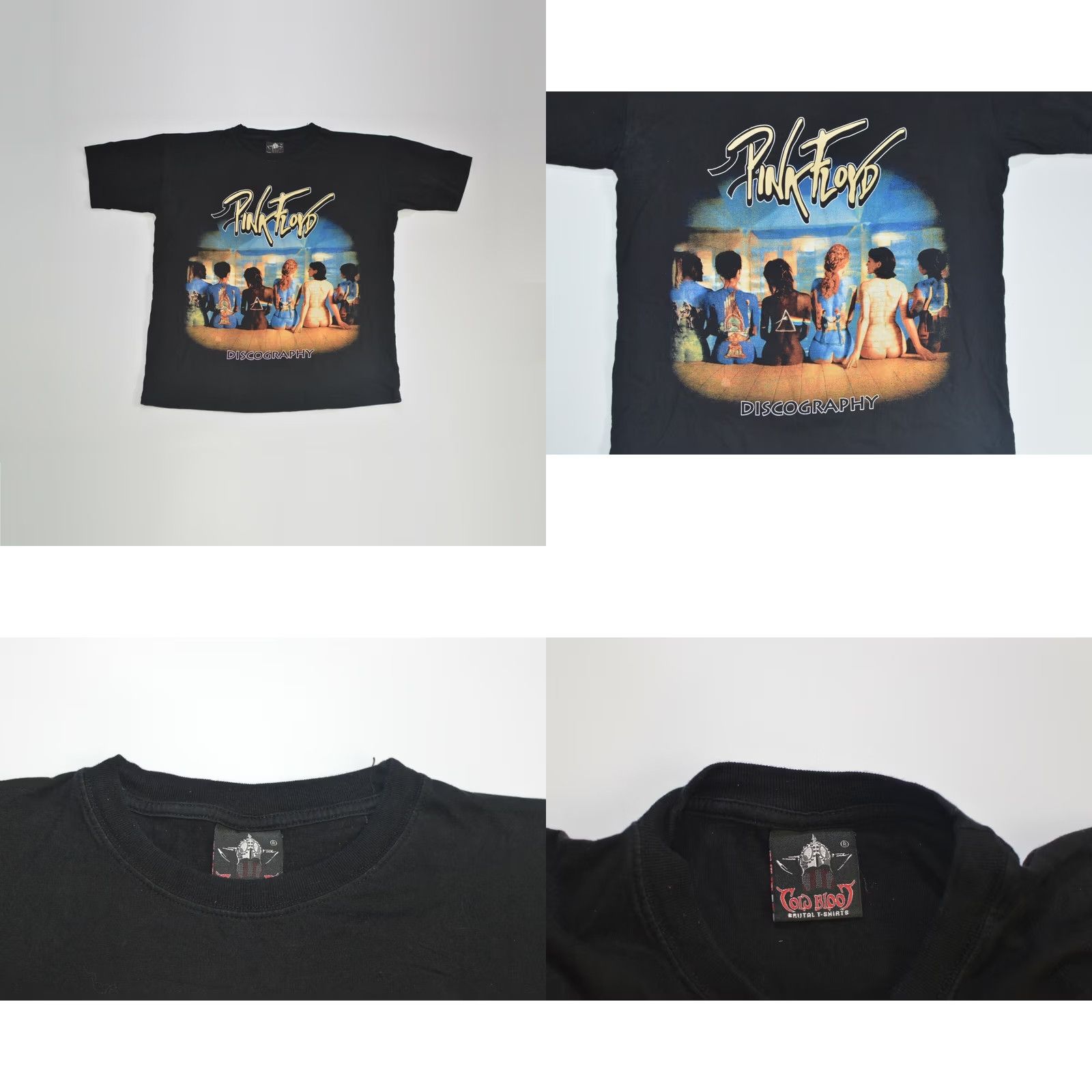 Vintage Cold Blood Brutal T-Shirts Pink Floyd Discography Vintage Graphic Tee Shirt Mens M Black 90s Concert Style Graphic Tee Size US M / EU 48-50 / 2 - 8 Thumbnail