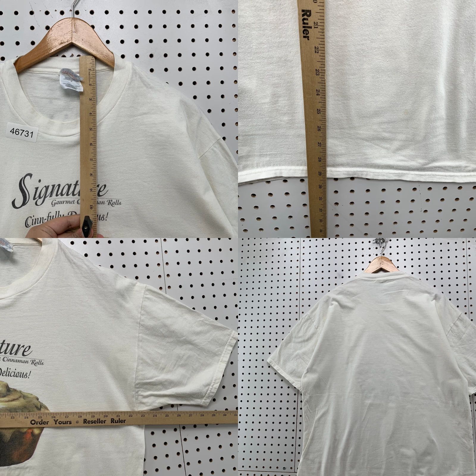 Hanes VINTAGE Nike Cinnamon Rolls Shirt Mens XL White Bakery Tee Short Sleeve Cinnabon Size US XL / EU 56 / 4 - 8 Thumbnail