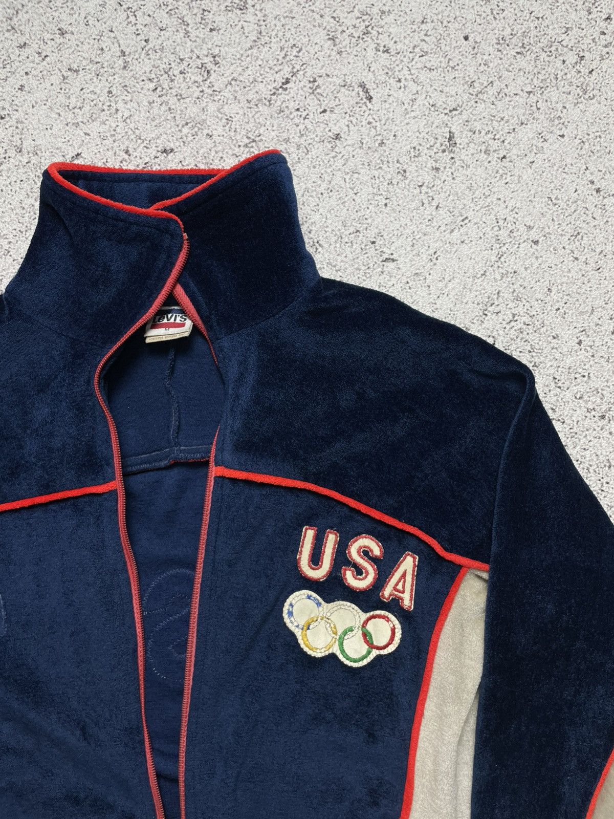 Vintage 1980s Levis - Vintage USA Olympic Track Jacket Size US M / EU 48-50 / 2 - 2 Thumbnail