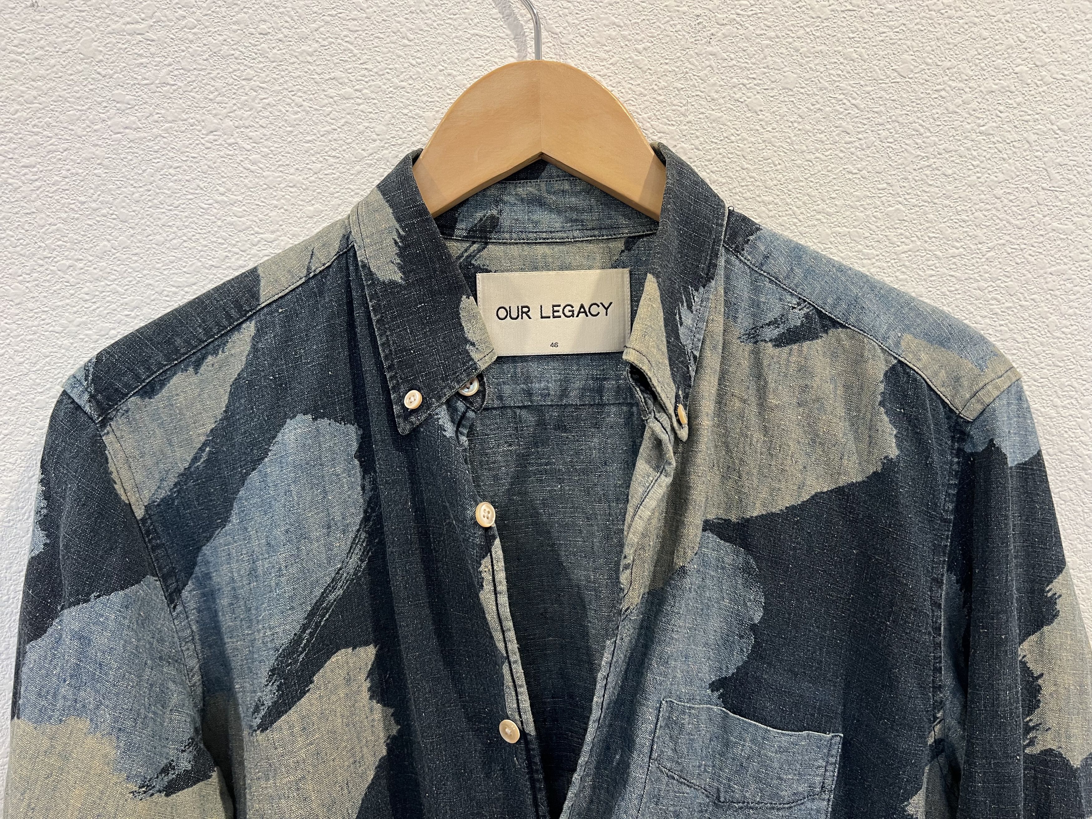 Our Legacy OUR LEGACY Camo Painted Indigo Japanese Hemp 1950's Shirt Size US S / EU 44-46 / 1 - 4 Thumbnail