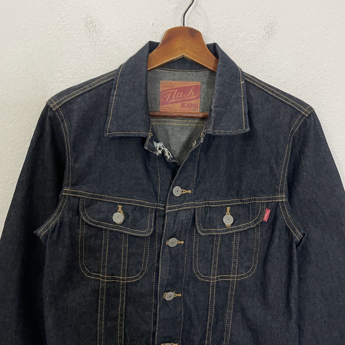 Japanese Brand Vintage Flash Jeans Denim Jacket Size M / US 6-8 / IT 42-44 - 4 Thumbnail