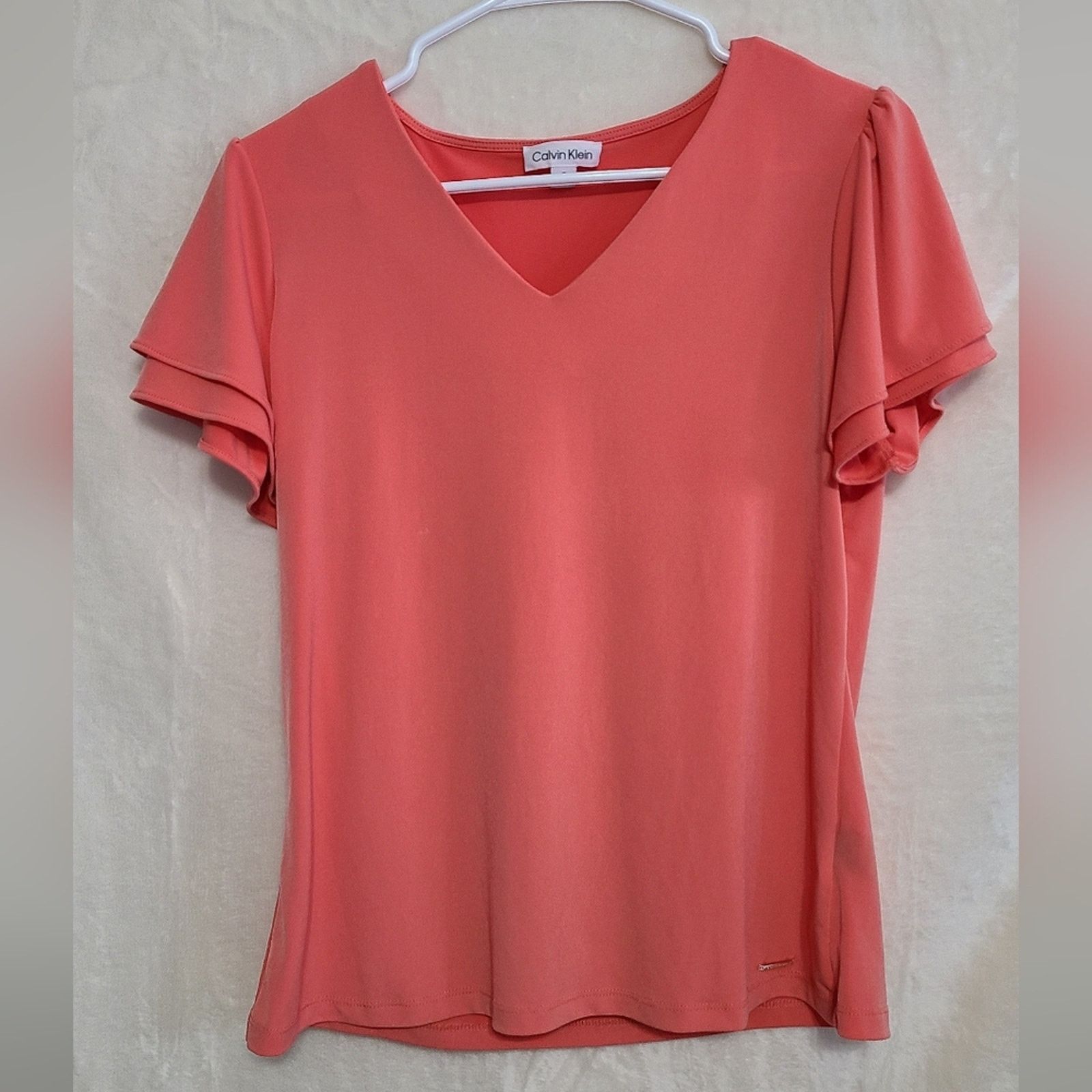 Calvin Klein Calvin Klein Women's Coral Dressy Tee Size S Size S / US 4 / IT 40 - 1 Thumbnail