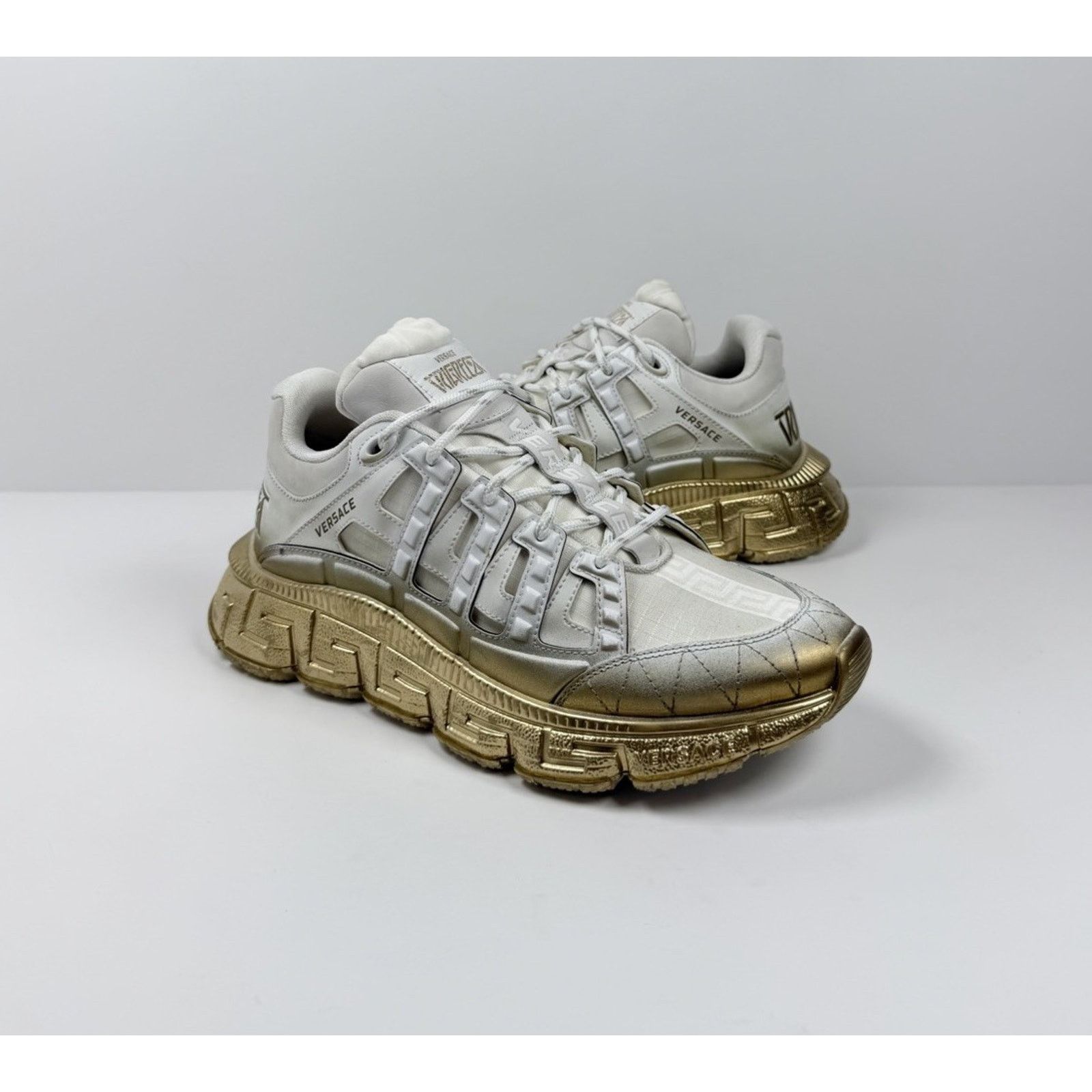 Versace Size 40EU/7US - Versace Trigreca White Gold Sneakers NEW! Size US 7 / EU 40 - 2 Thumbnail