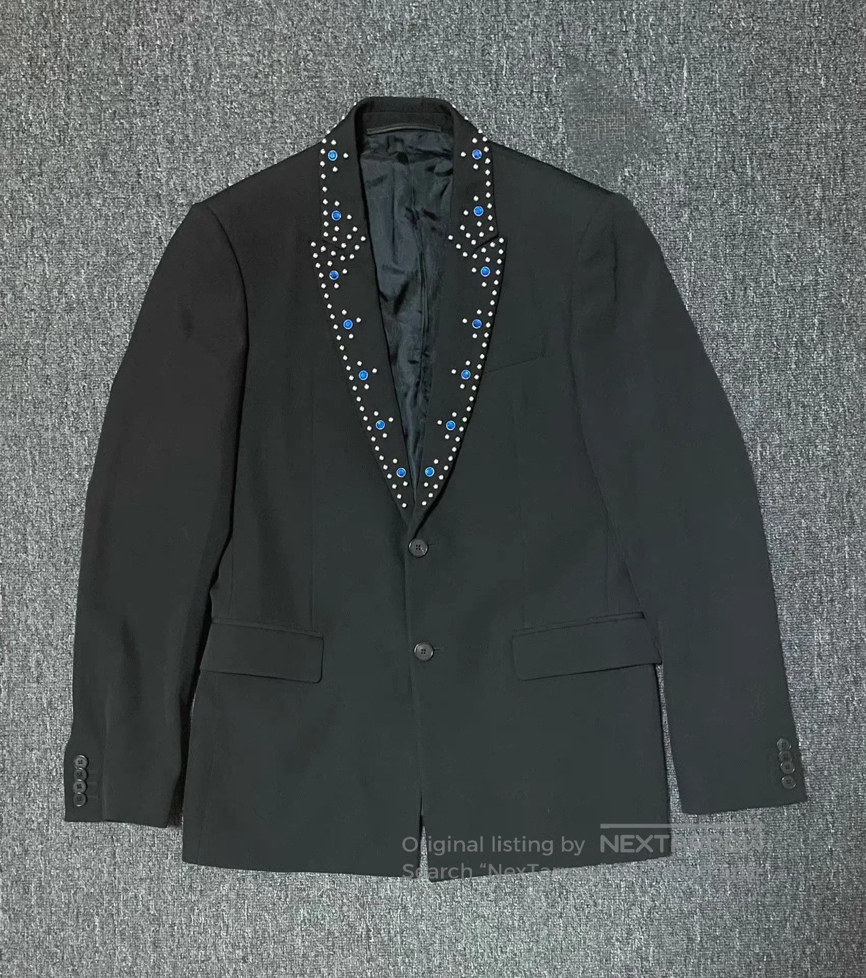 Givenchy Black Blazer with Beaded Collar Detail. Size US M / EU 48-50 / 2 - 1 Thumbnail