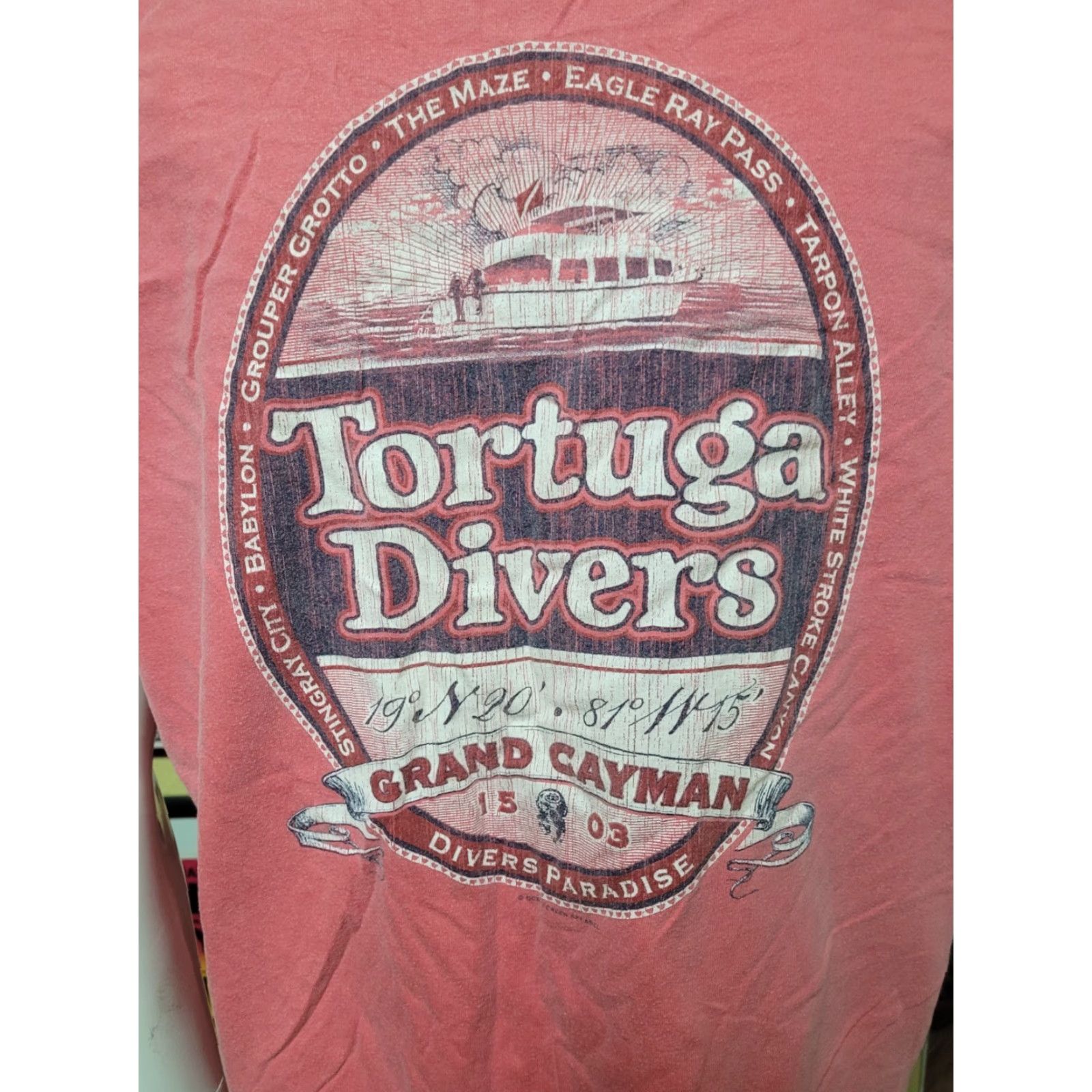 Comfort Colors Grand Cayman Tortuga Divers Comfort Colors Tank Top Shirt Large Red Cotton Graphic Tee Mens Size US L / EU 52-54 / 3 - 4 Thumbnail