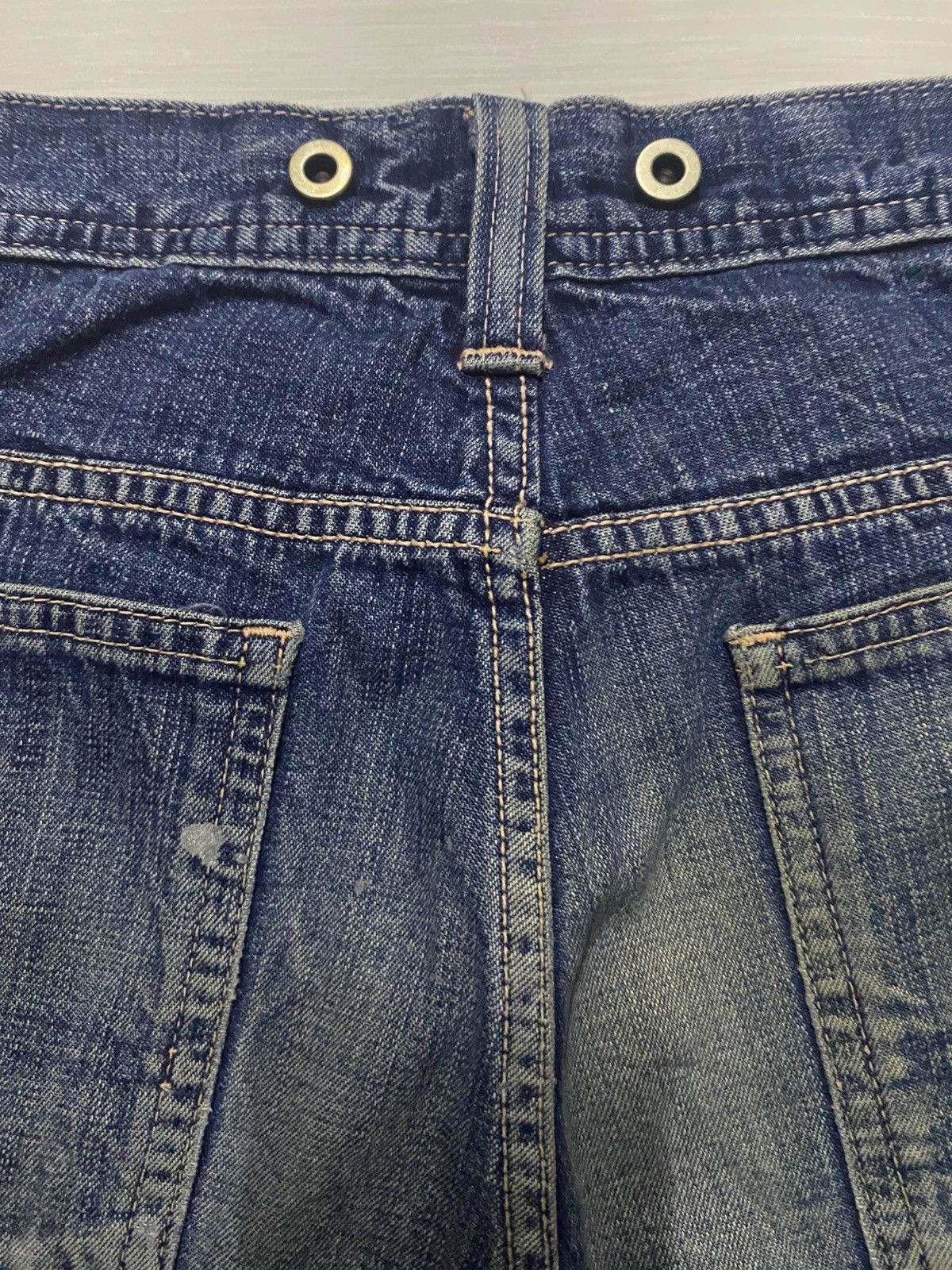 Lee Vintage Lee Union Made Blue Wash Paint Splatter Loose Jeans Size US 31 - 13 Thumbnail