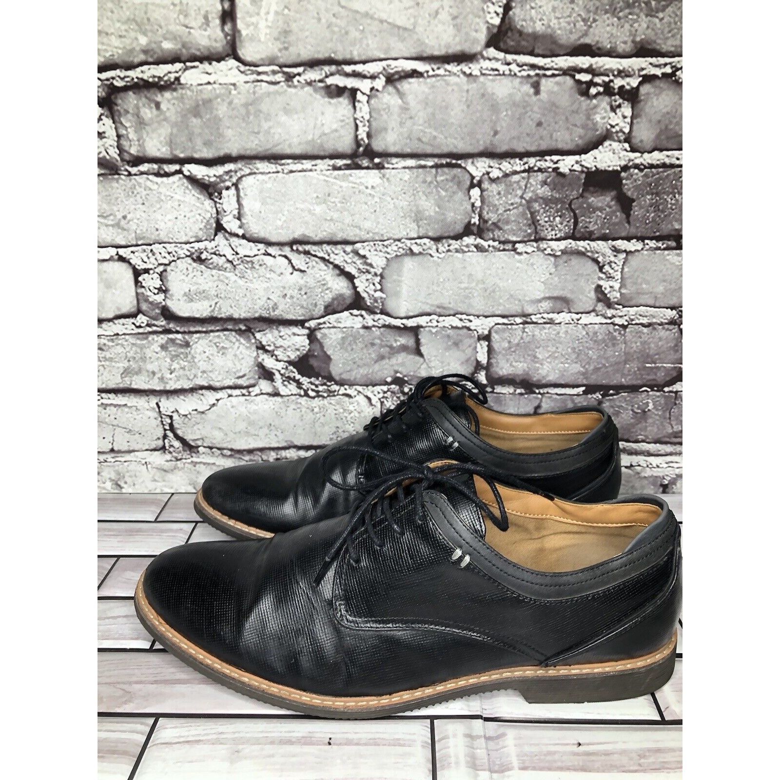 Other Aldo Circa 1972 Black Leather Oxfords Lace Up Dress Shoes Me Size US 9 / EU 42 - 12 Thumbnail