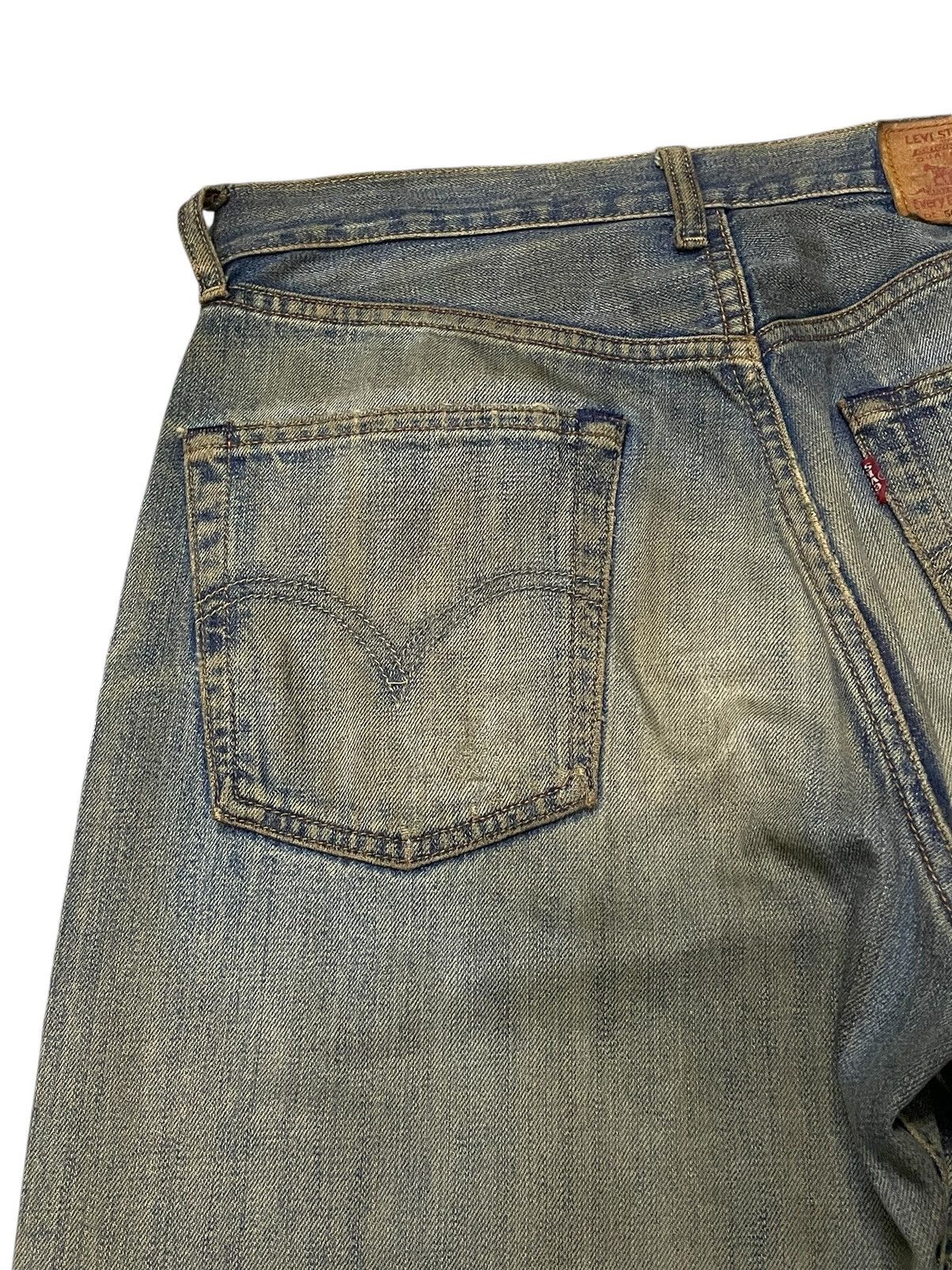 Levi's × Vintage Vintage Levis 504 Distressed Mud Wash Trashed Loose Jeans Size US 30 / EU 46 - 12 Thumbnail