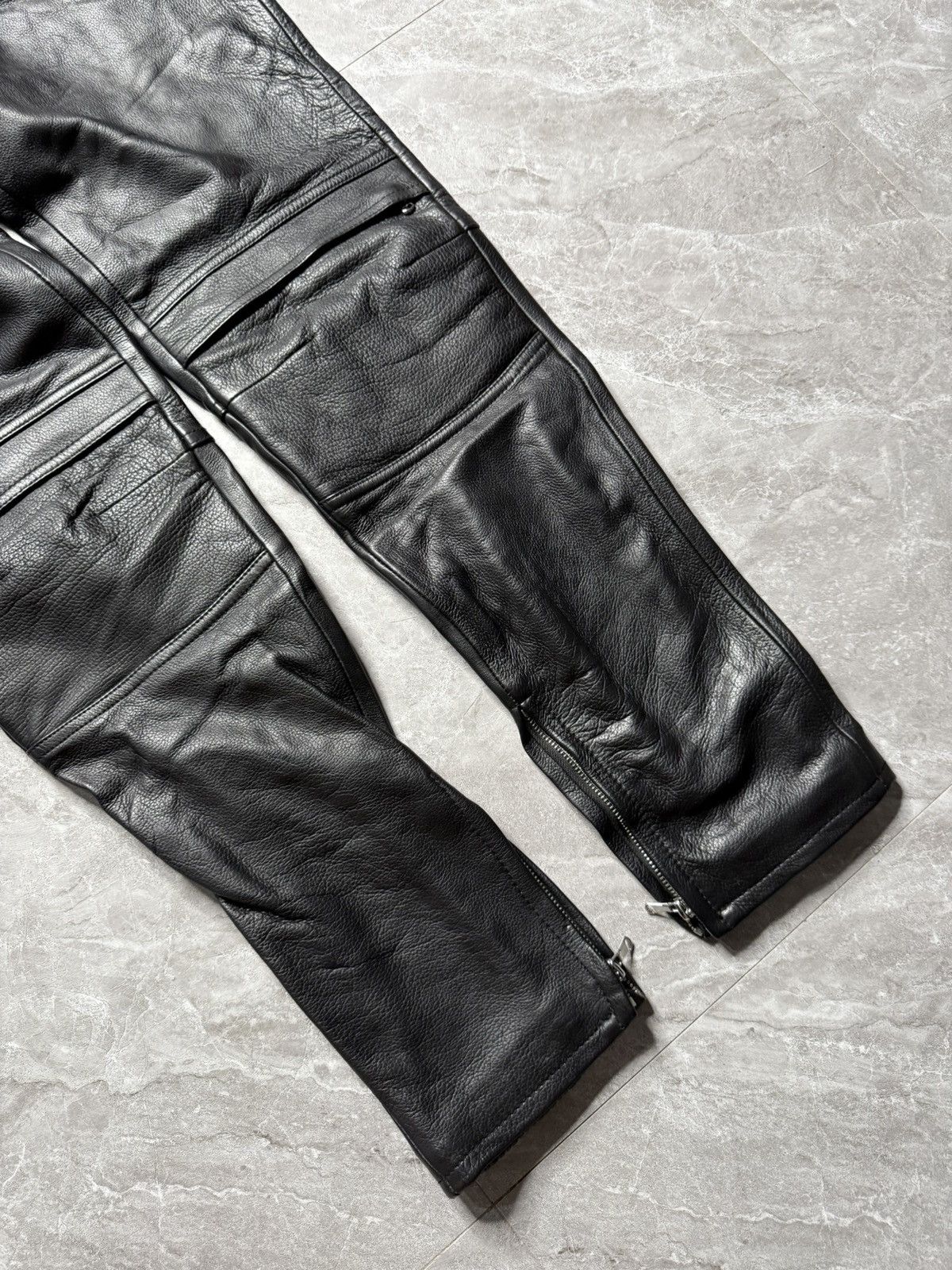 H&M × Moschino H&M x Moschino By jeremy Scott Leather Biker Pants Size US 29 - 7 Thumbnail
