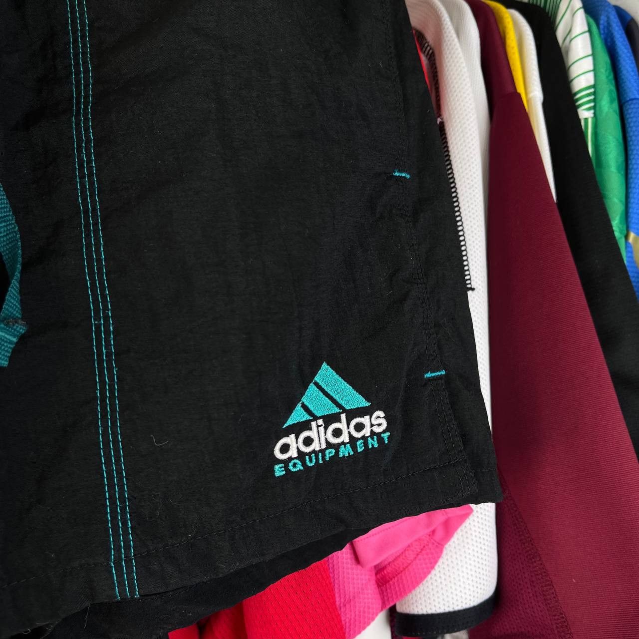 Adidas Vintage 90s Adidas Equipment Green/Black Nylon Shorts Size US 30 / EU 46 - 3 Thumbnail