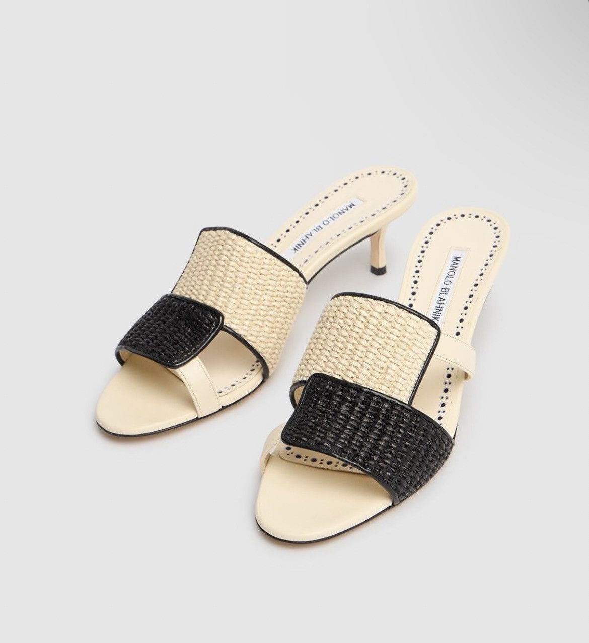 Manolo Blahnik Manolo Blahnik 50mm Fabiolamu mules Size US 10 / IT 40 - 1 Thumbnail