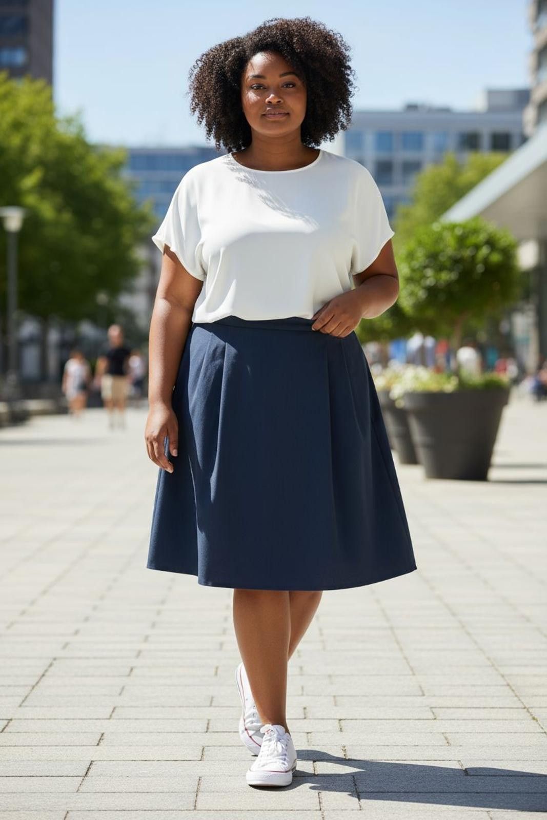 Other Sag Harbor Classic Navy A-Line Midi Skirt for Women Size 42" / US 20 - 3 Thumbnail
