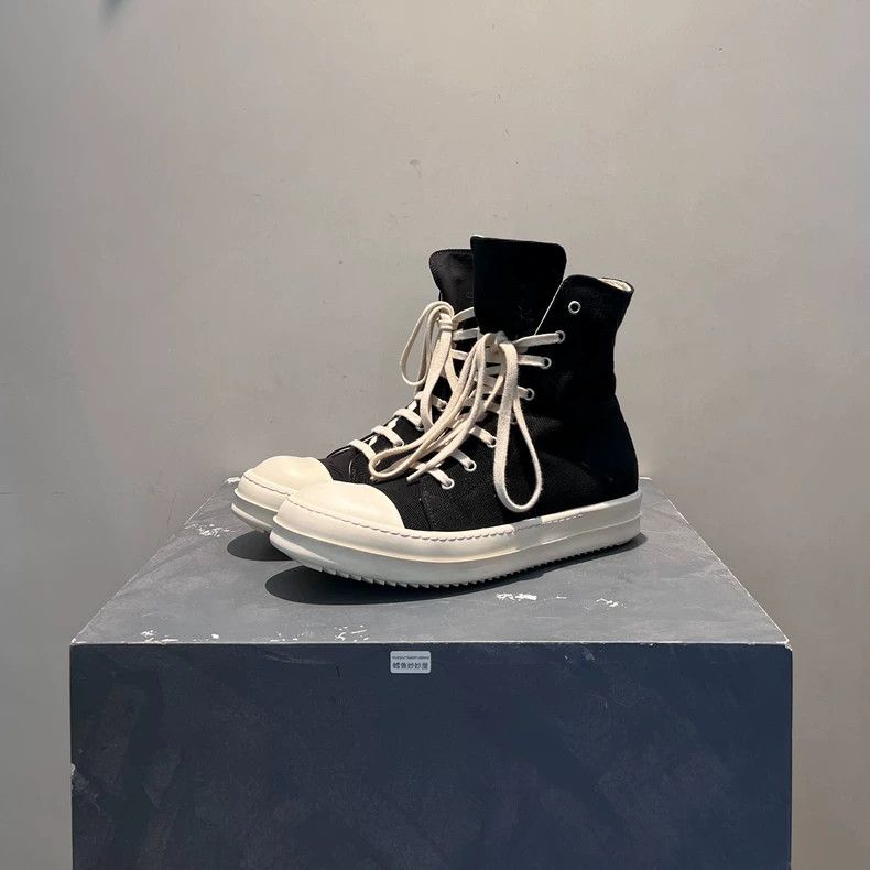 Rick Owens rick owens High-top Converse board shoes made of double-th Size US 7.5 / EU 40-41 - 1 Thumbnail