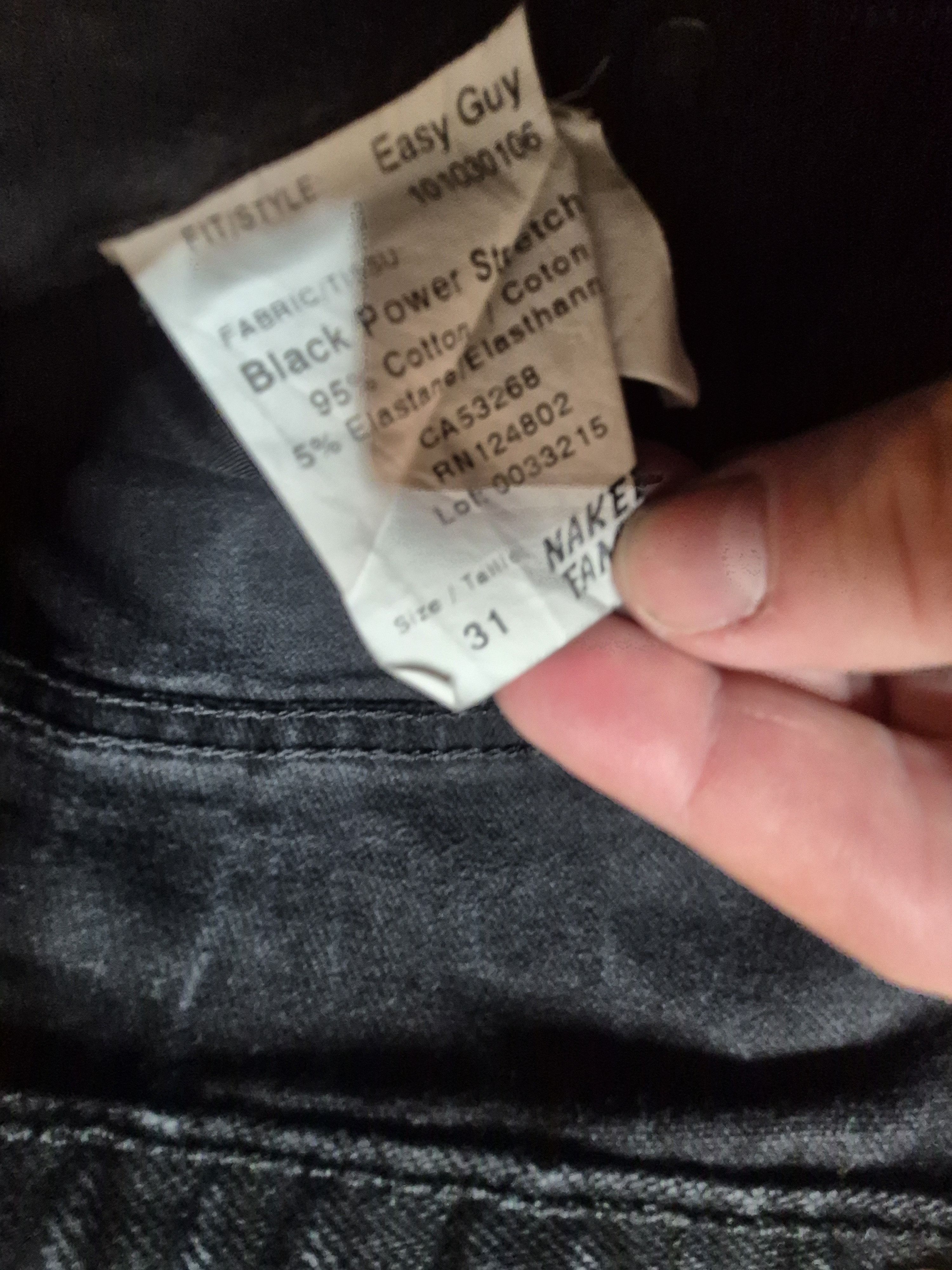 Naked & Famous Easy Guy Black Power Stretch Size US 31 - 4 Thumbnail