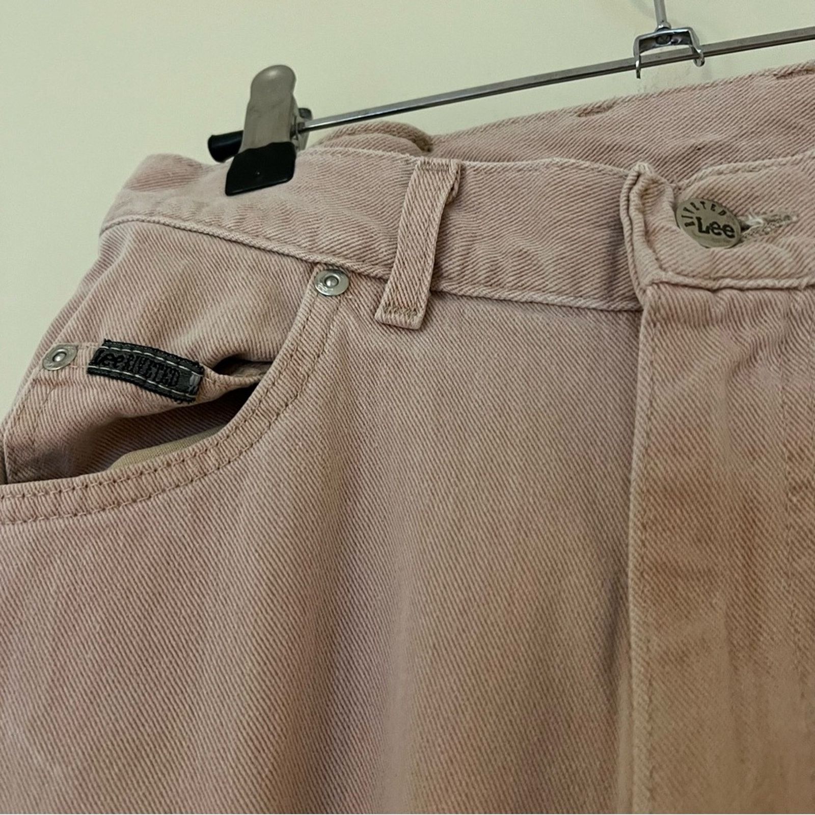 Lee × Vintage Vintage 90s Riveted Lee Pastel Pink High Waisted Jeans Size 28" / US 6 / IT 42 - 5 Thumbnail