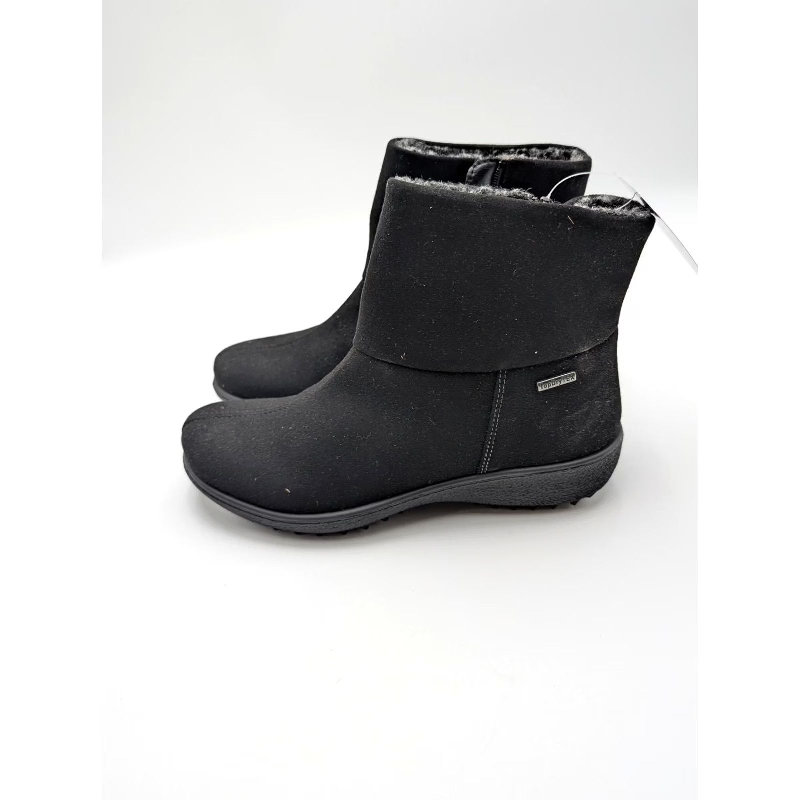Vintage Womens Snow Boots Black Waterproof Ankle Faux Fur Lined Winter Size 6.5 Size US 7 / IT 37 - 3 Thumbnail