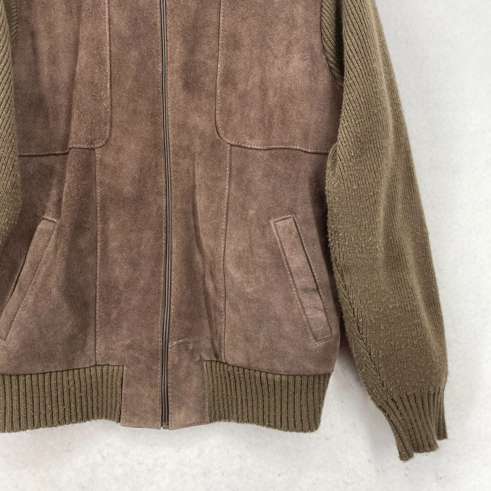 Vintage VINTAGE Peter England Cowhide Leather Jacket Mens XL Brown Wool Sweater Arms Jacket Size US XL / EU 56 / 4 - 3 Thumbnail