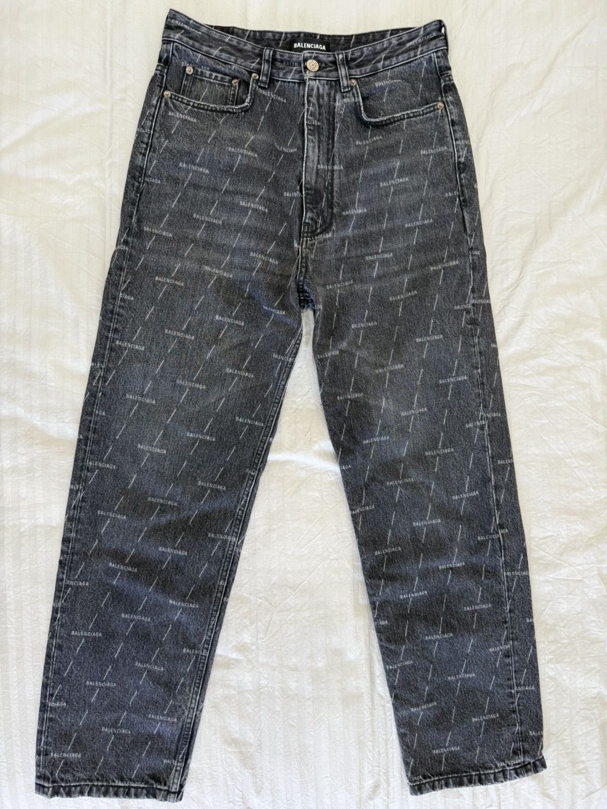 Balenciaga Balenciaga All Over Logo Jeans Size US 30 / EU 46 - 4 Thumbnail
