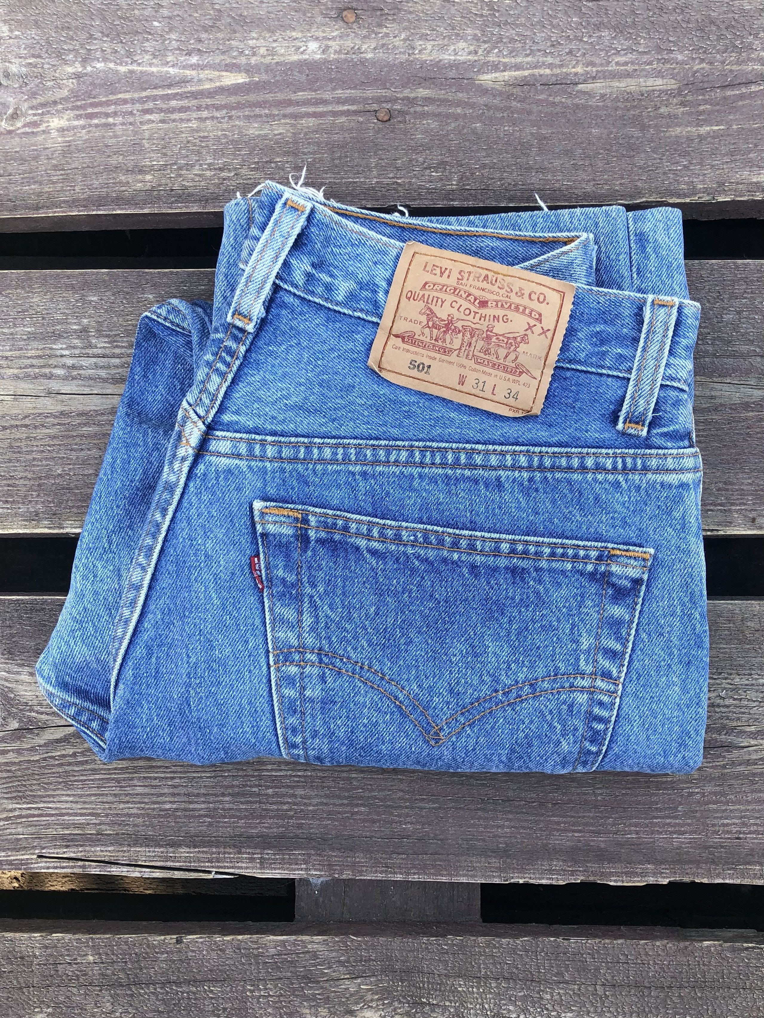 Levi's Levis 501 Vintage Denim Jeans Made in USA Size W31 L34 Size US 31 - 18 Thumbnail