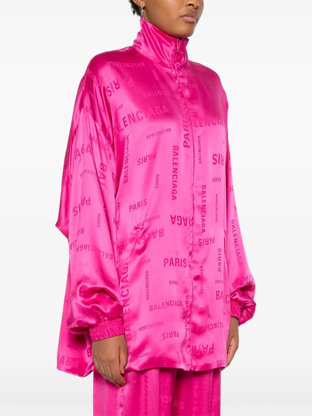 Balenciaga o1y0625 Logo Turtleneck Sweatshirt in Fuchsia Size M / US 6-8 / IT 42-44 - 3 Thumbnail