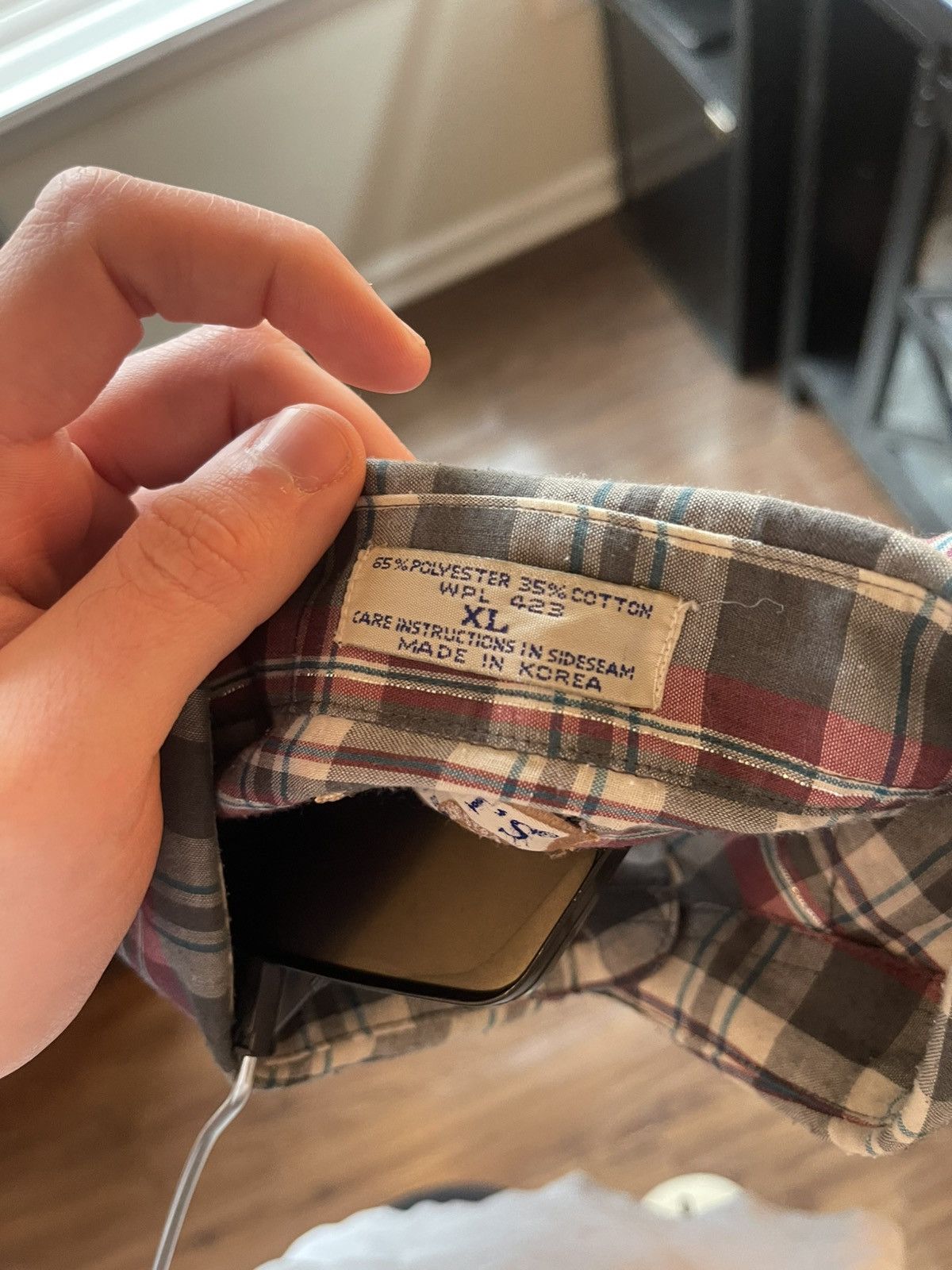 Levi's × Levi's Vintage Clothing × Vintage Rare VTG LEVI’S White Tab Plaid Pearl Snap Button Size US XL / EU 56 / 4 - 4 Thumbnail