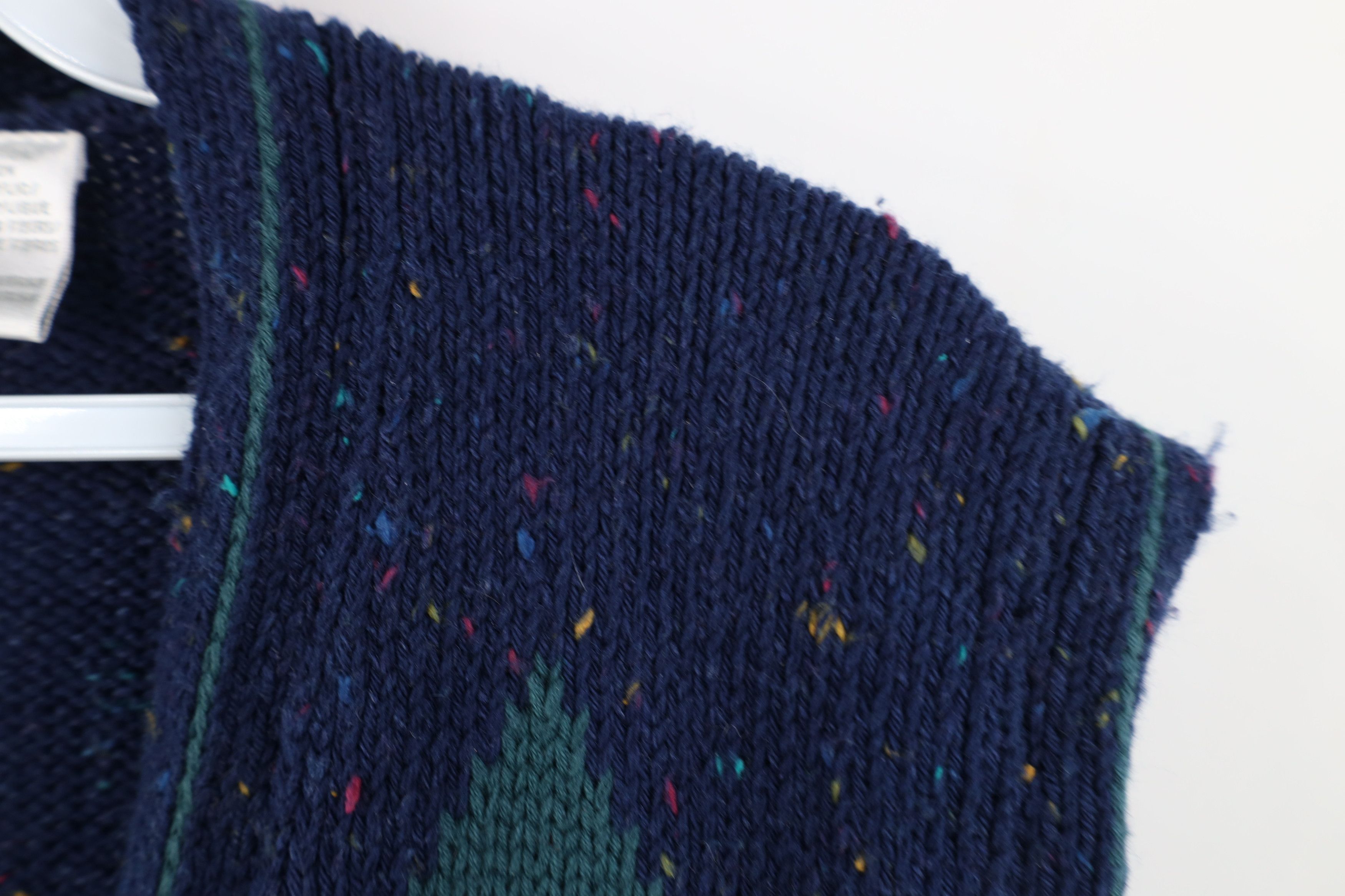 Vintage Vintage 90s Streetwear Diamond Knit Cardigan Sweater Vest Size US XL / EU 56 / 4 - 7 Thumbnail