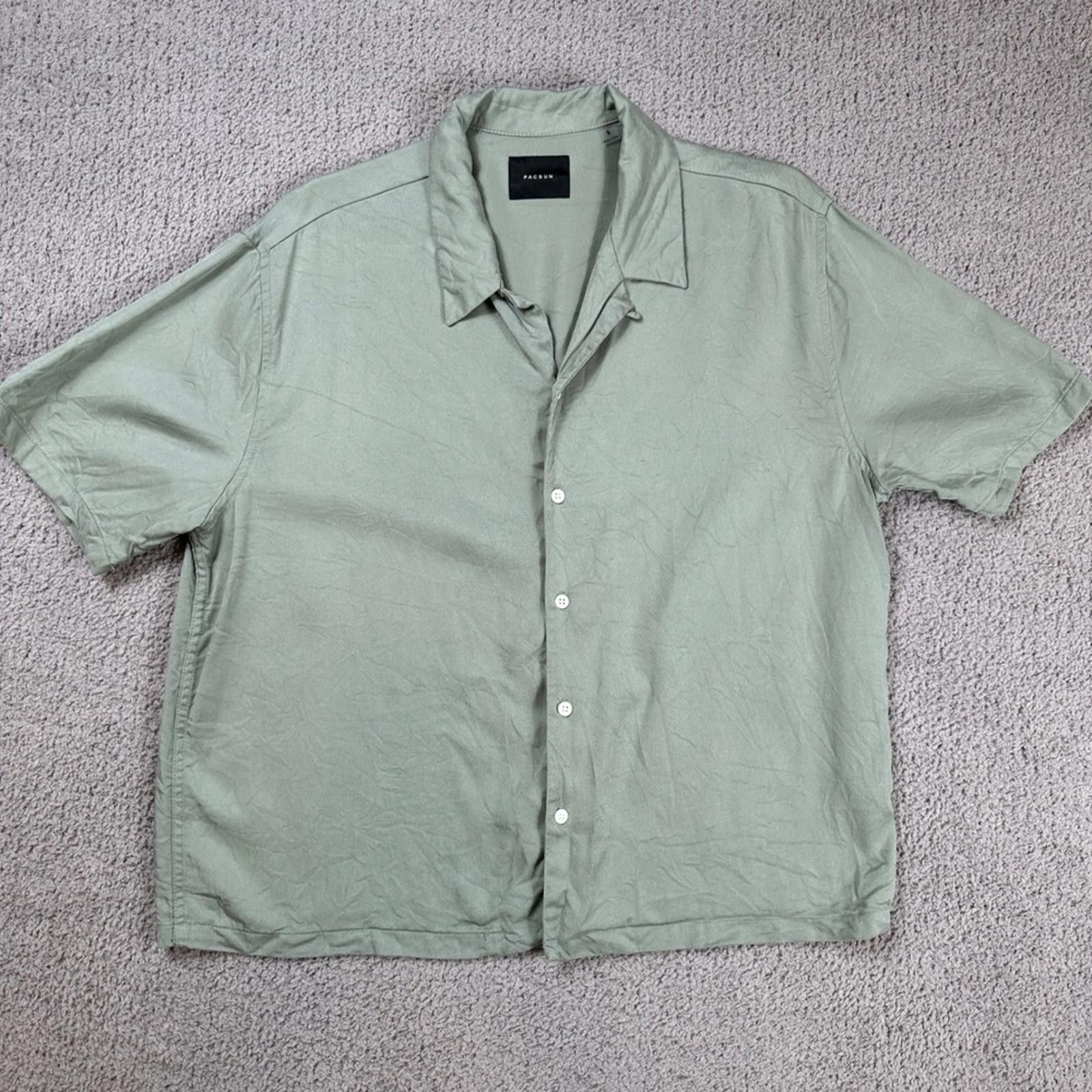 Pacsun PACSUN Shirt Mens Lyocell Short Sleeve Camp Button Up S Size US S / EU 44-46 / 1 - 1 Thumbnail