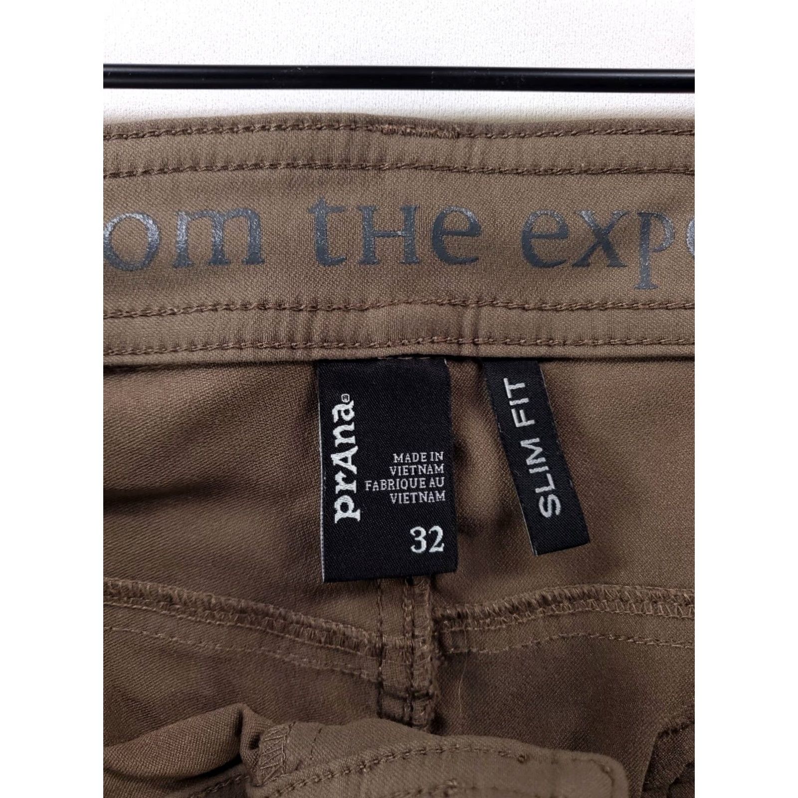Prana prAna Slim Fit Hiking Pants Mens Brown Olive 26 Regular 34 Inseam 34 Hiking Mens — 32 x 26 Actual Size US 26 / EU 42 - 2 Thumbnail