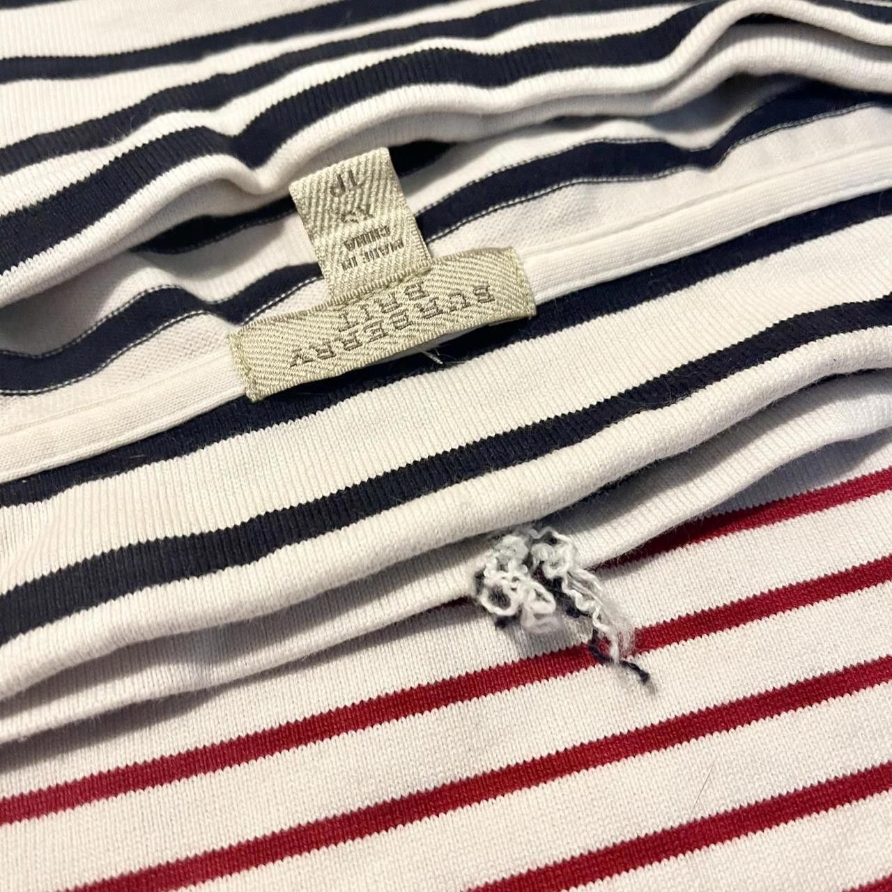 Burberry Classic Burberry boat neck cotton stripe 3/4 sleeve top. Size XS / US 0-2 / IT 36-38 - 4 Thumbnail