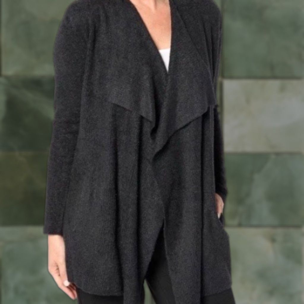 Vintage Barefoot Dreams CozyChic Lite Island Wrap Cardigan Large X-Large Size Black Size L / US 10 / IT 46 - 1 Thumbnail