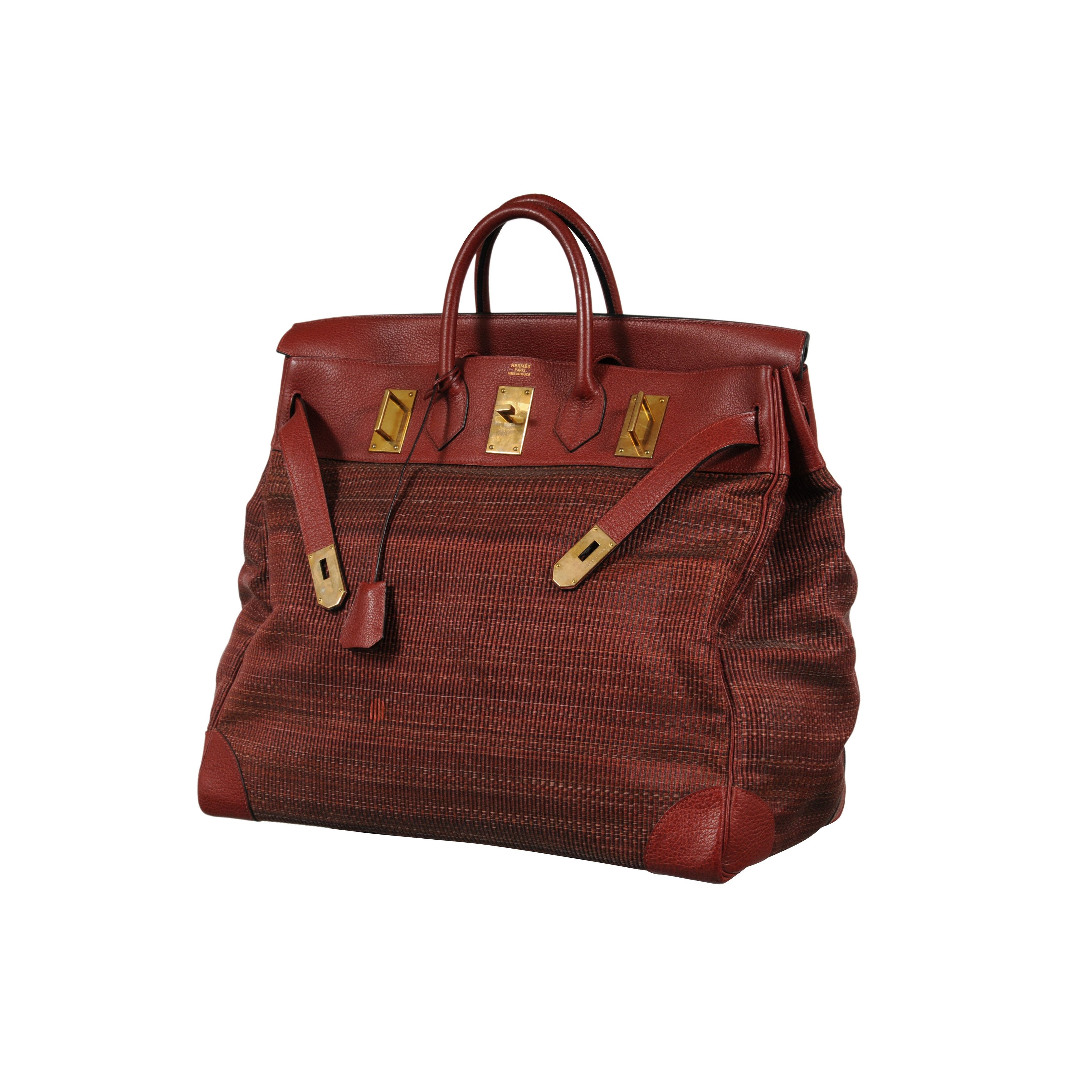 Hermes Haute A Courroies Hac 50 Red Rogue H Crinoline Buffalo Gold Size ONE SIZE - 2 Thumbnail
