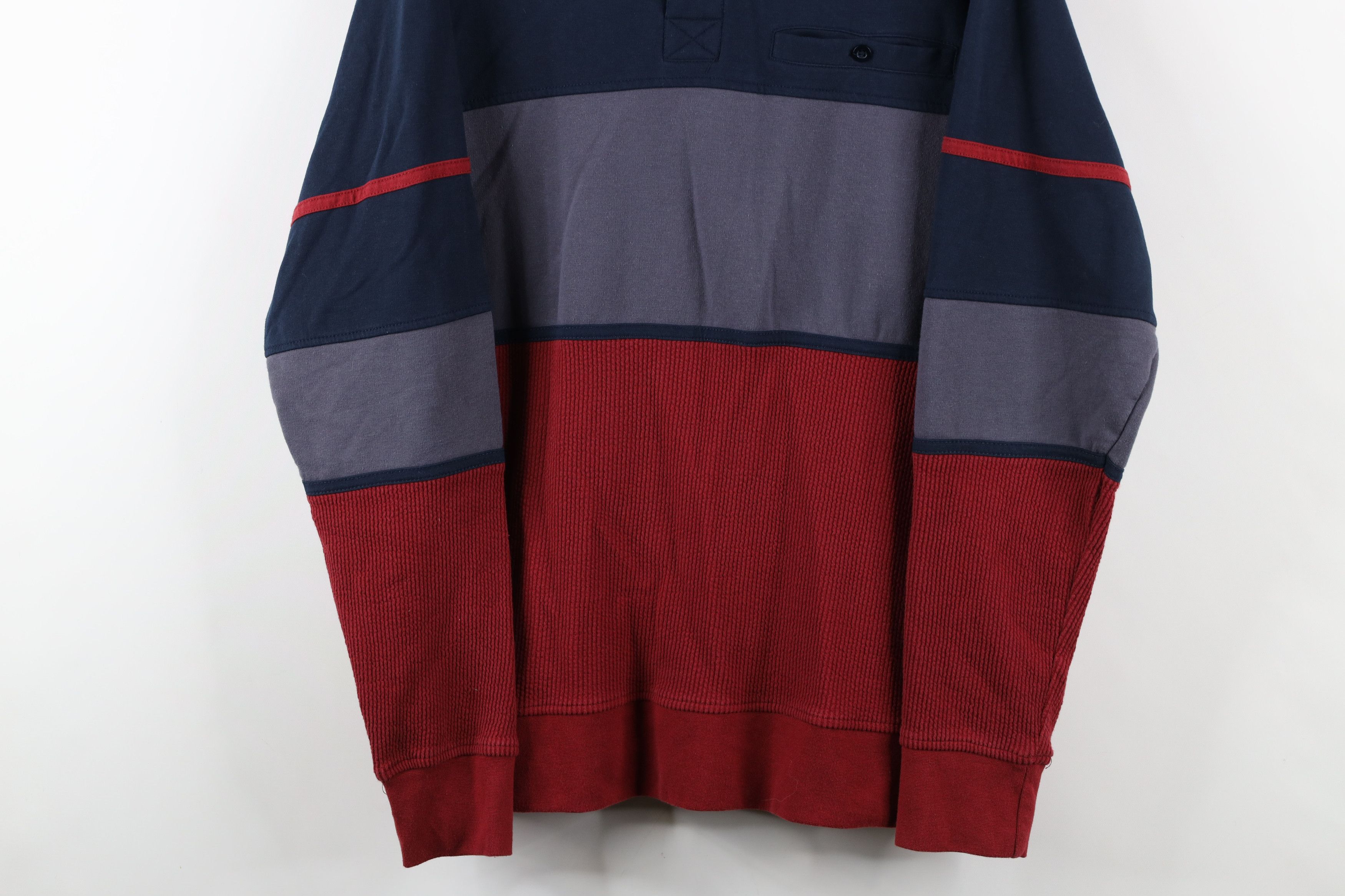 Vintage Vintage 90s Streetwear Block Thermal Knit Long Sleeve Polo Size US M / EU 48-50 / 2 - 3 Thumbnail