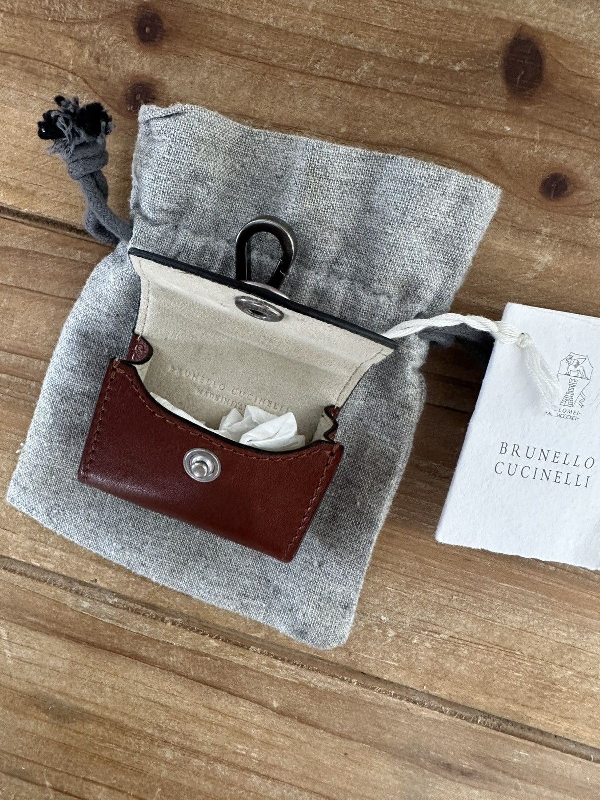 Brunello Cucinelli AirPods leather case Brunello Cucinelli Size ONE SIZE - 3 Thumbnail