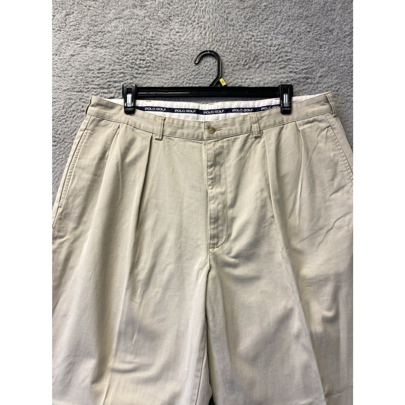 Polo Ralph Lauren VINTAGE Polo Ralph Lauren Chino Pants Mens 40x32 Khaki Linen Relaxed 80s 90s Preppy USA Logo Retro Mens Size US XL / EU 56 / 4 - 2 Thumbnail