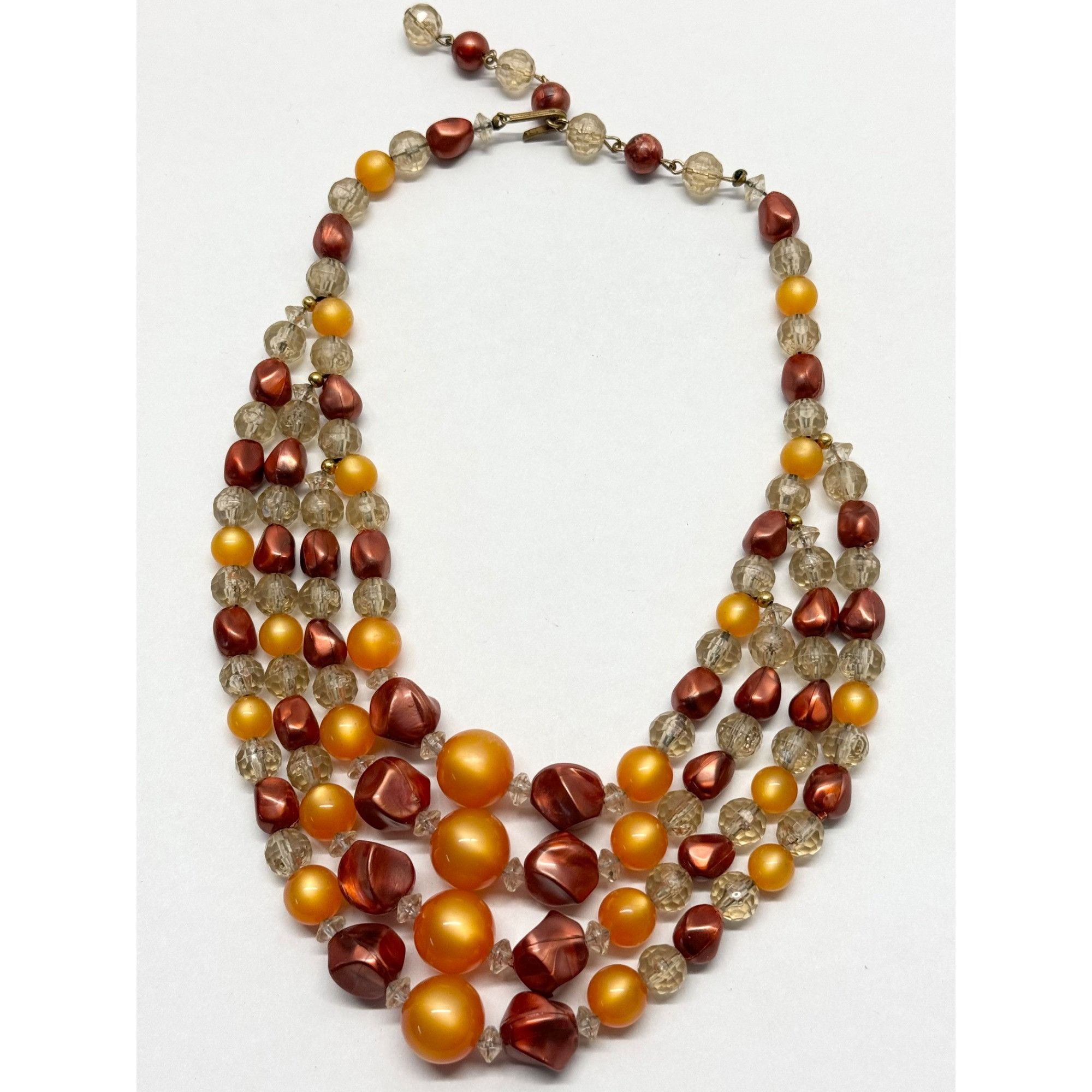 Vintage Vintage four strand beaded orange collar necklace Size ONE SIZE - 4 Thumbnail