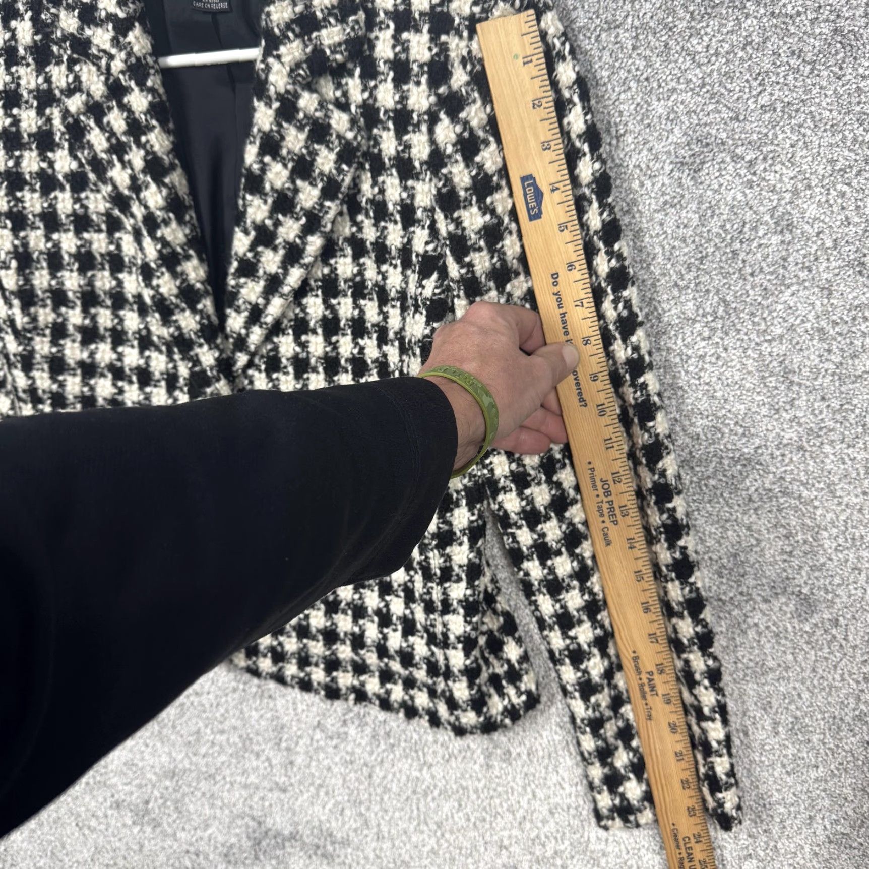 Vintage Rafaella Blazer 10P Black White Wool Tweed Classic Workwear Chic Preppy Parisian Size L / US 10 / IT 46 - 4 Thumbnail