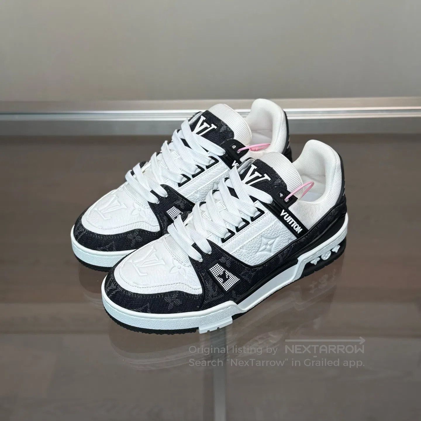 Louis Vuitton Louis Vuitton Trainer Black and White Jeans shoes Size US 6 / IT 36 - 1 Thumbnail