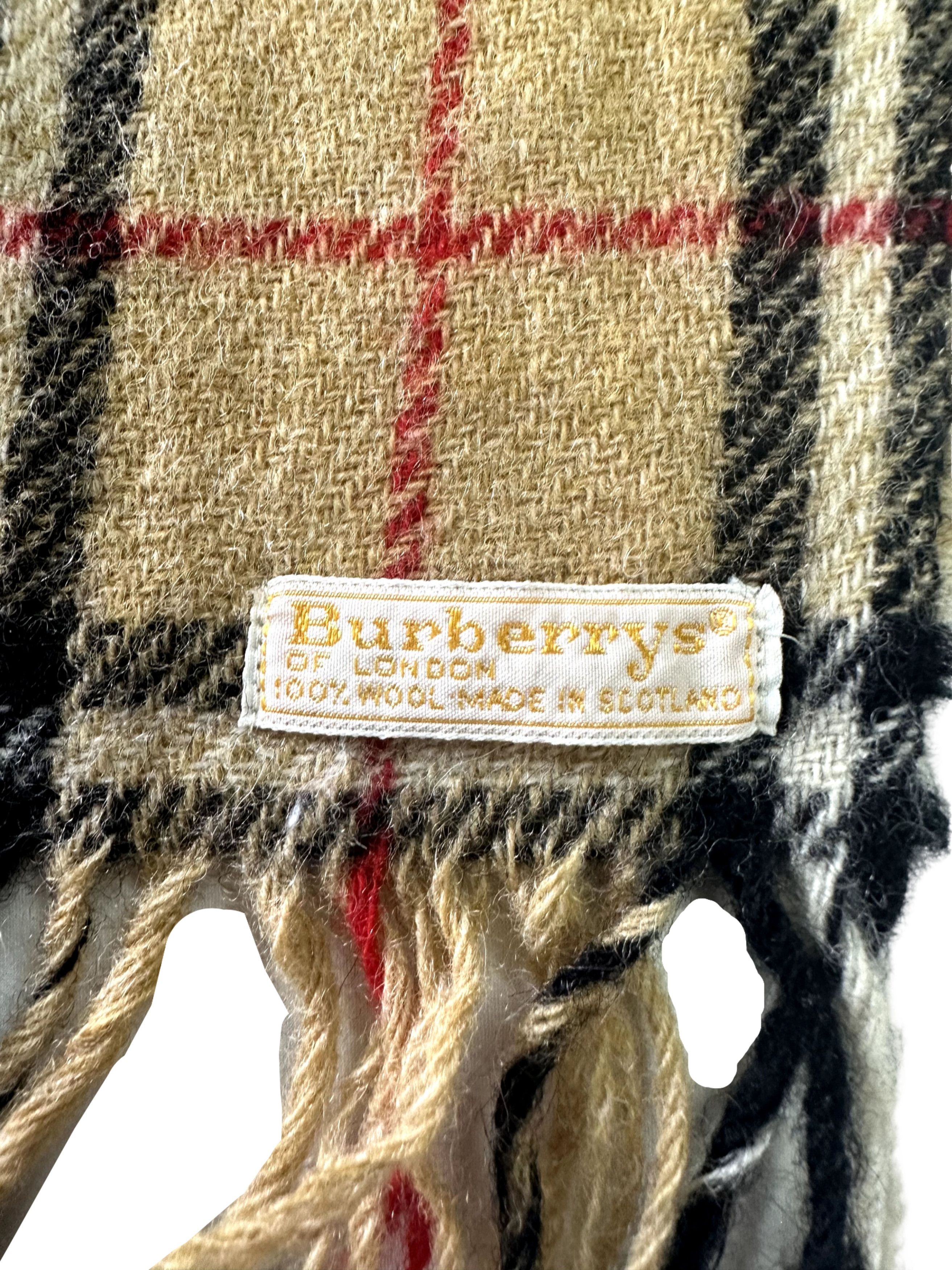 Burberry Burberrys Classic Check Scarf Beige 100% Wool Unisex Scarf Size ONE SIZE - 5 Thumbnail