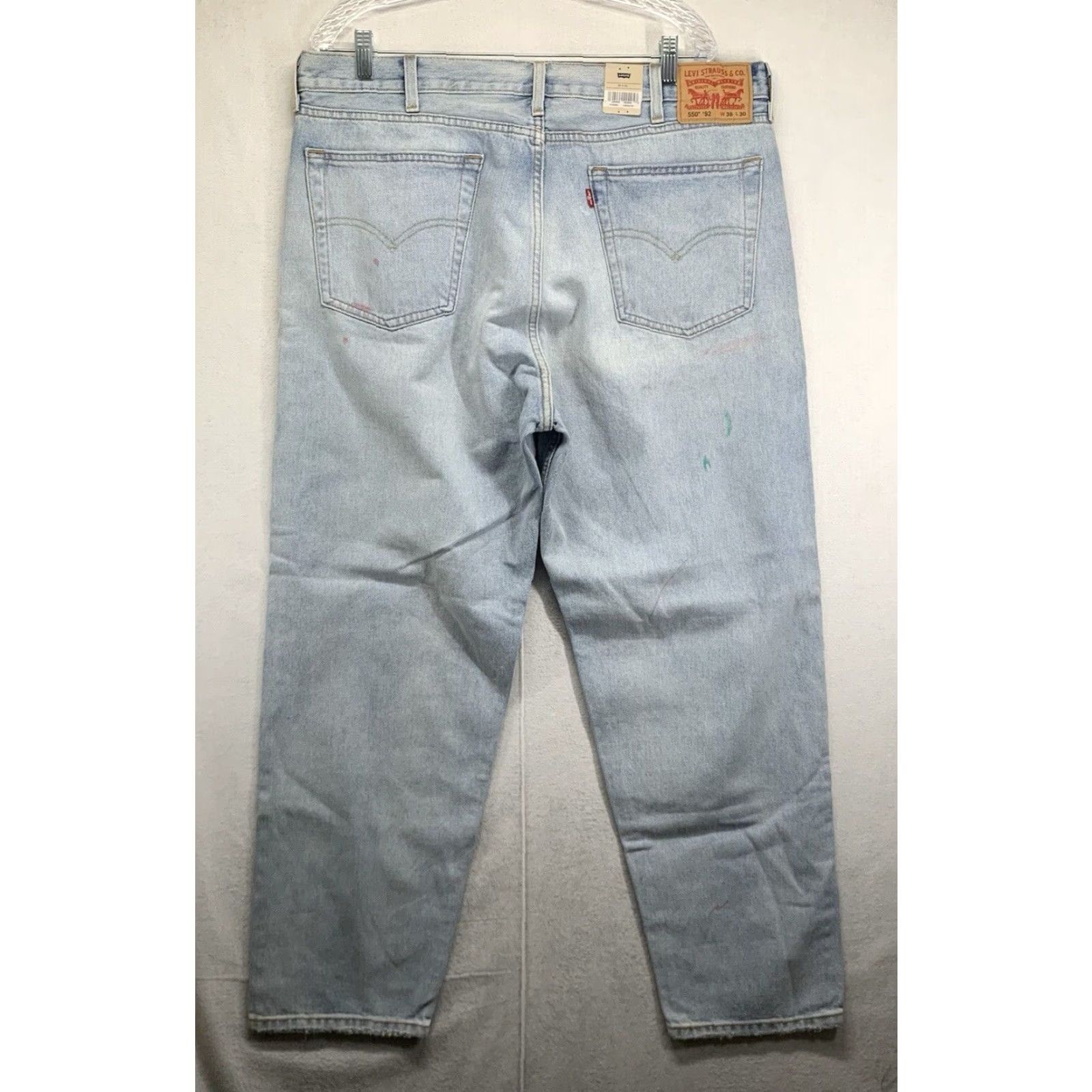 Levi's Levi's 550 Men's Jeans 38x30 Relaxed Fit Tapered Leg Light Paint Splat Denim Casual Size US 38 / EU 54 - 2 Thumbnail